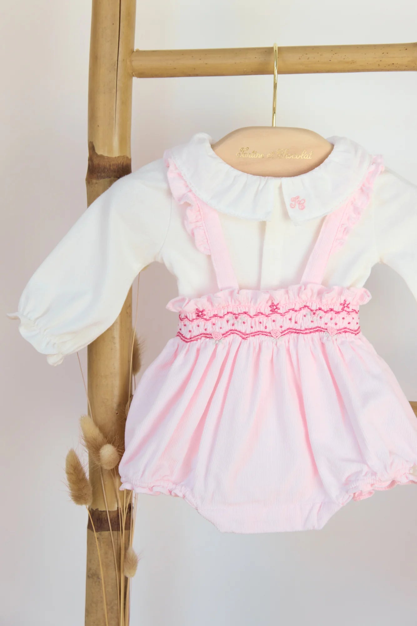 Romper Set - Pale Pink Corduroy