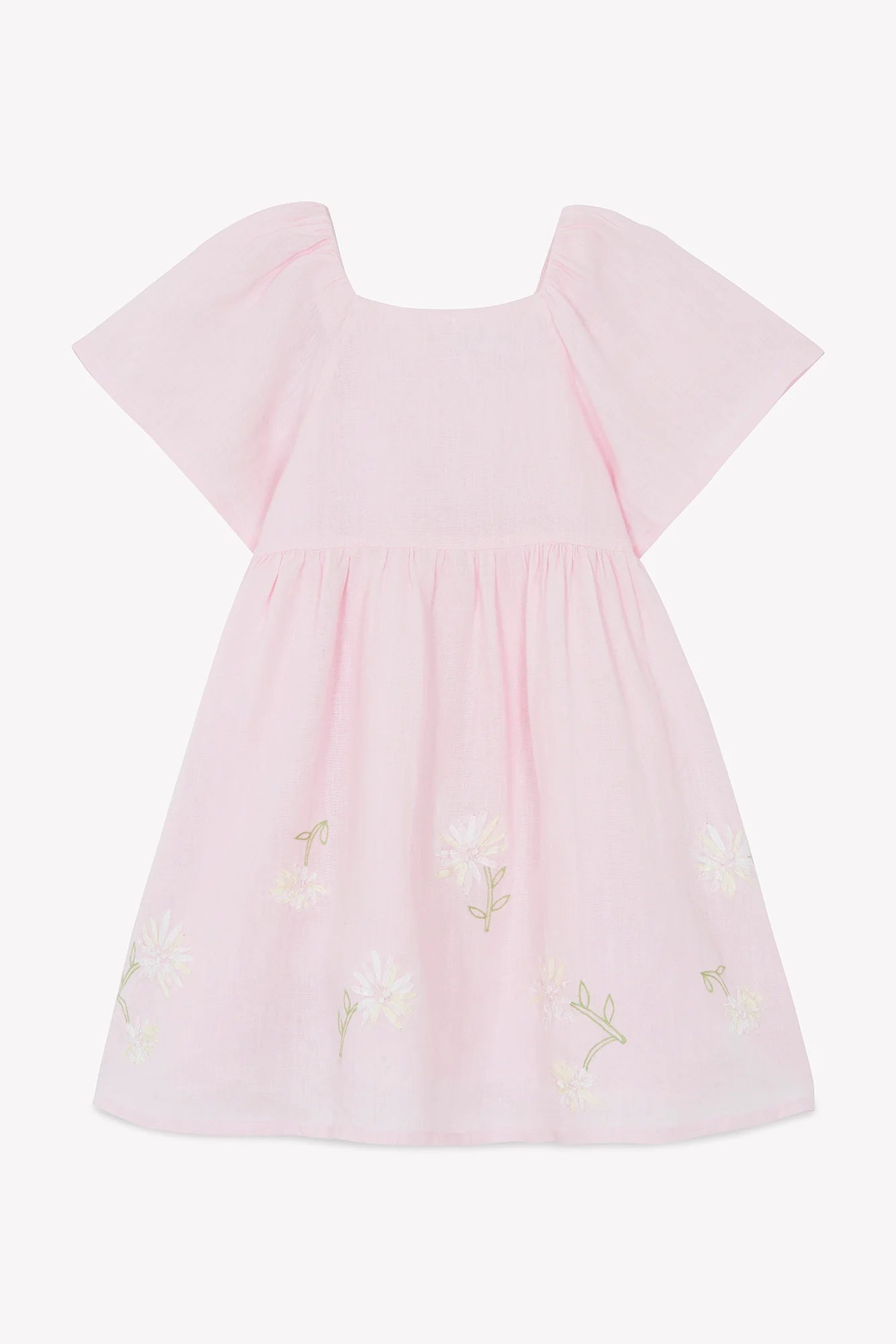 Kleid - rosa Bänderstickerei