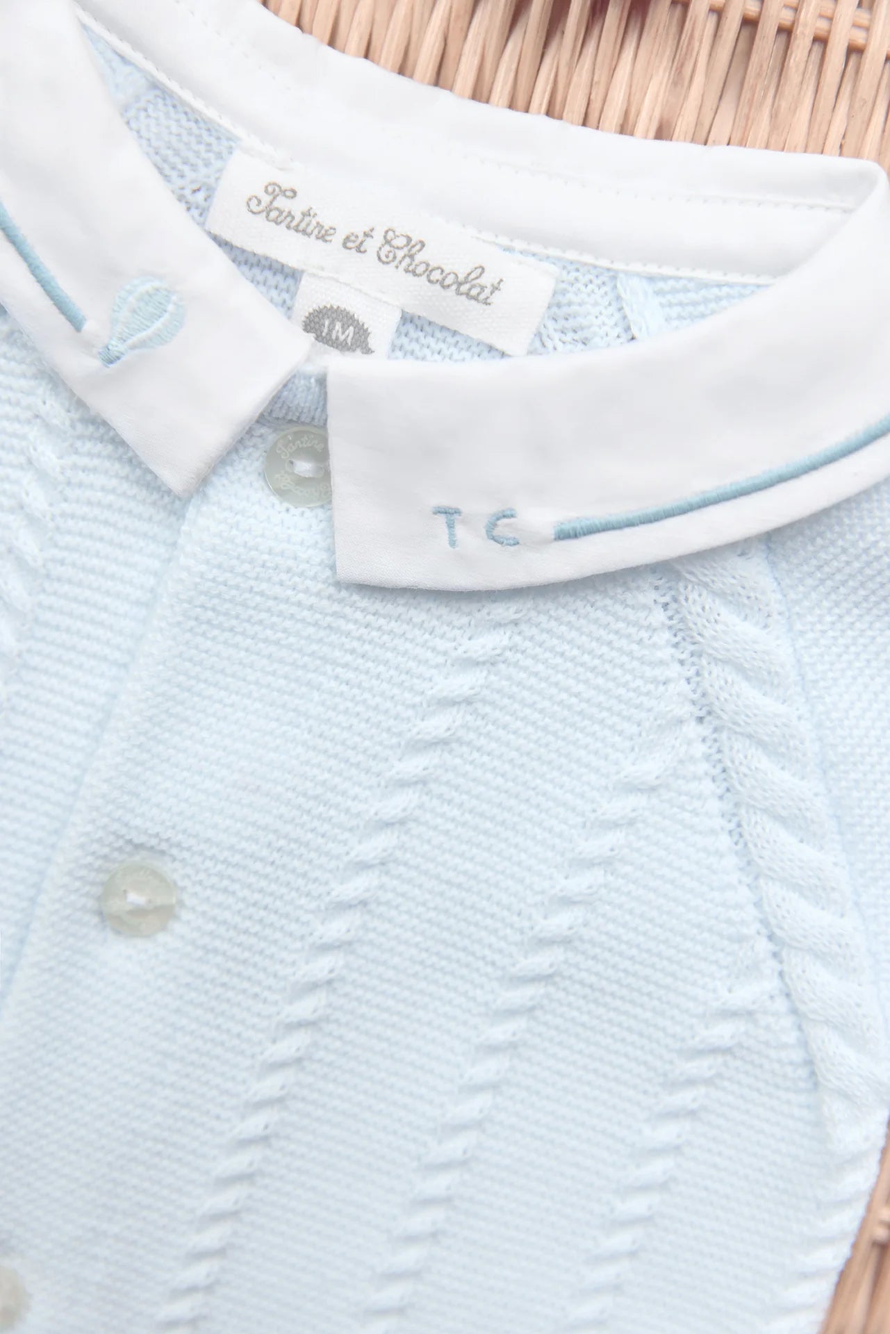 Langer Jumpsuit – Himmelblaue Baumwollballons