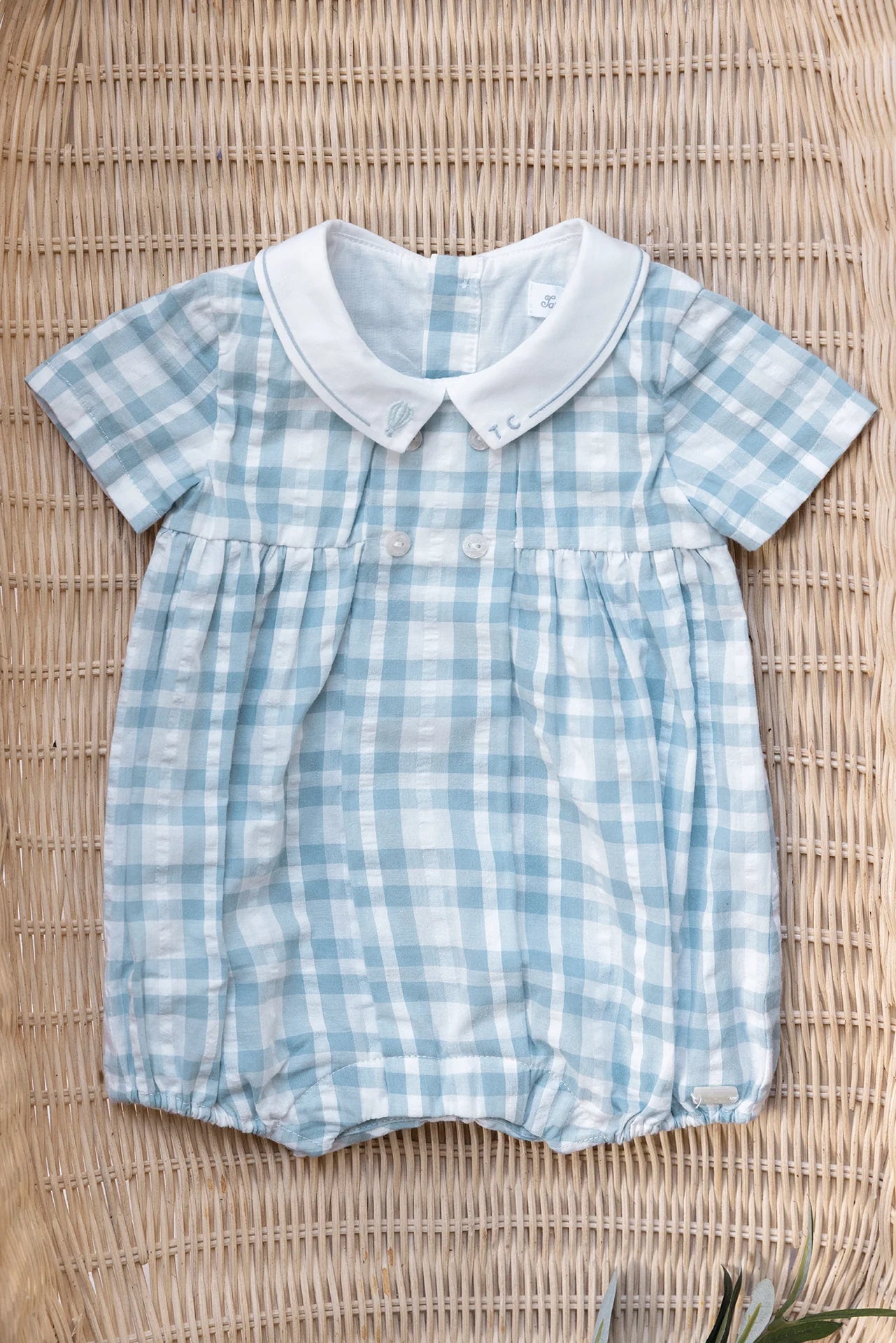 Kurzer Jumpsuit - Horizon Blue Kariert
