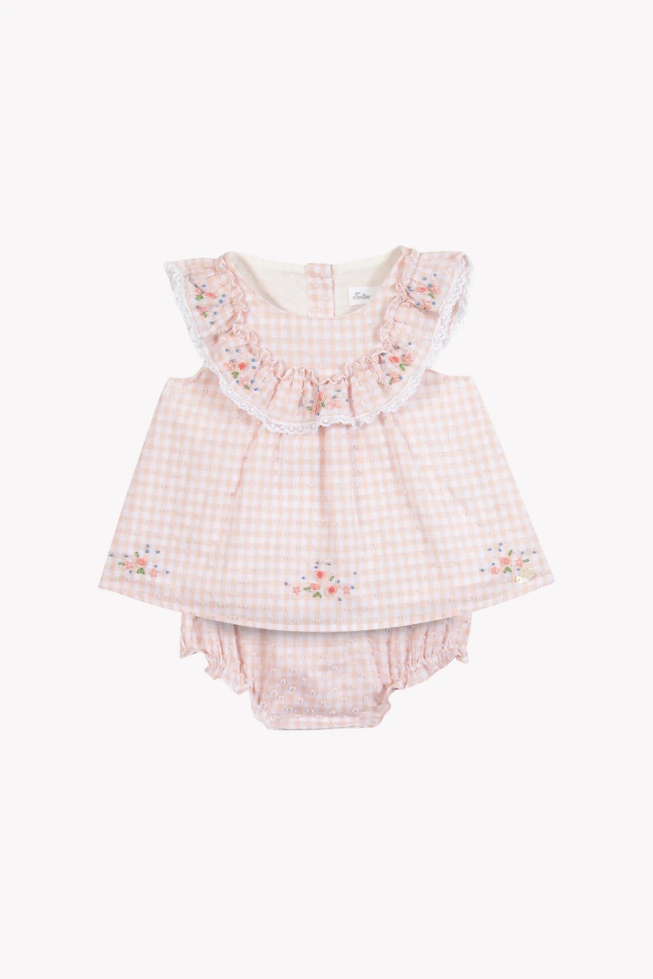 Short Set - Pink Cotton Gingham Pattern