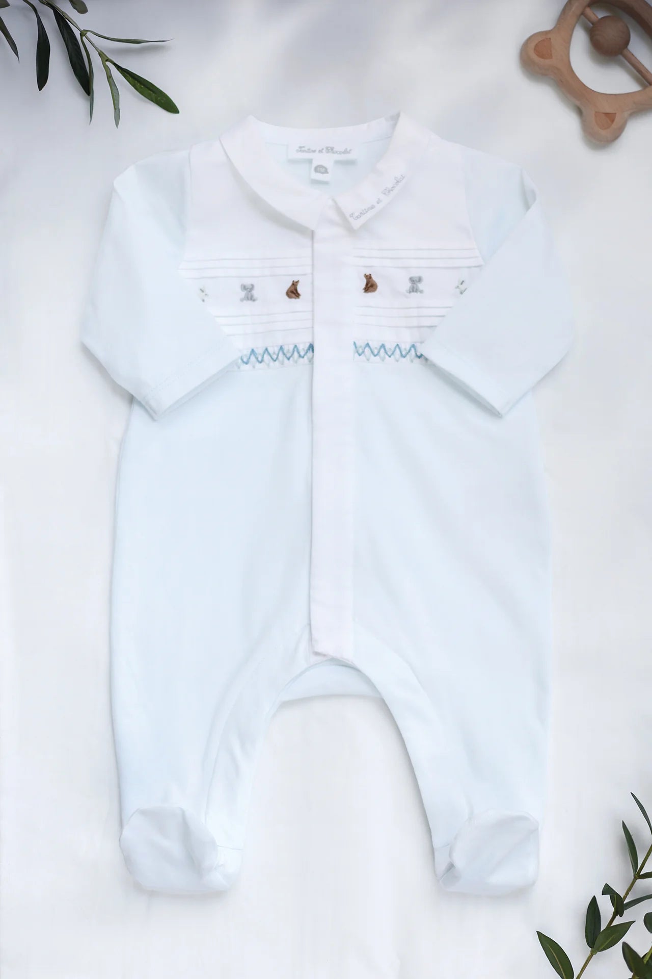 Babygrow - Sky Blue Animal Print