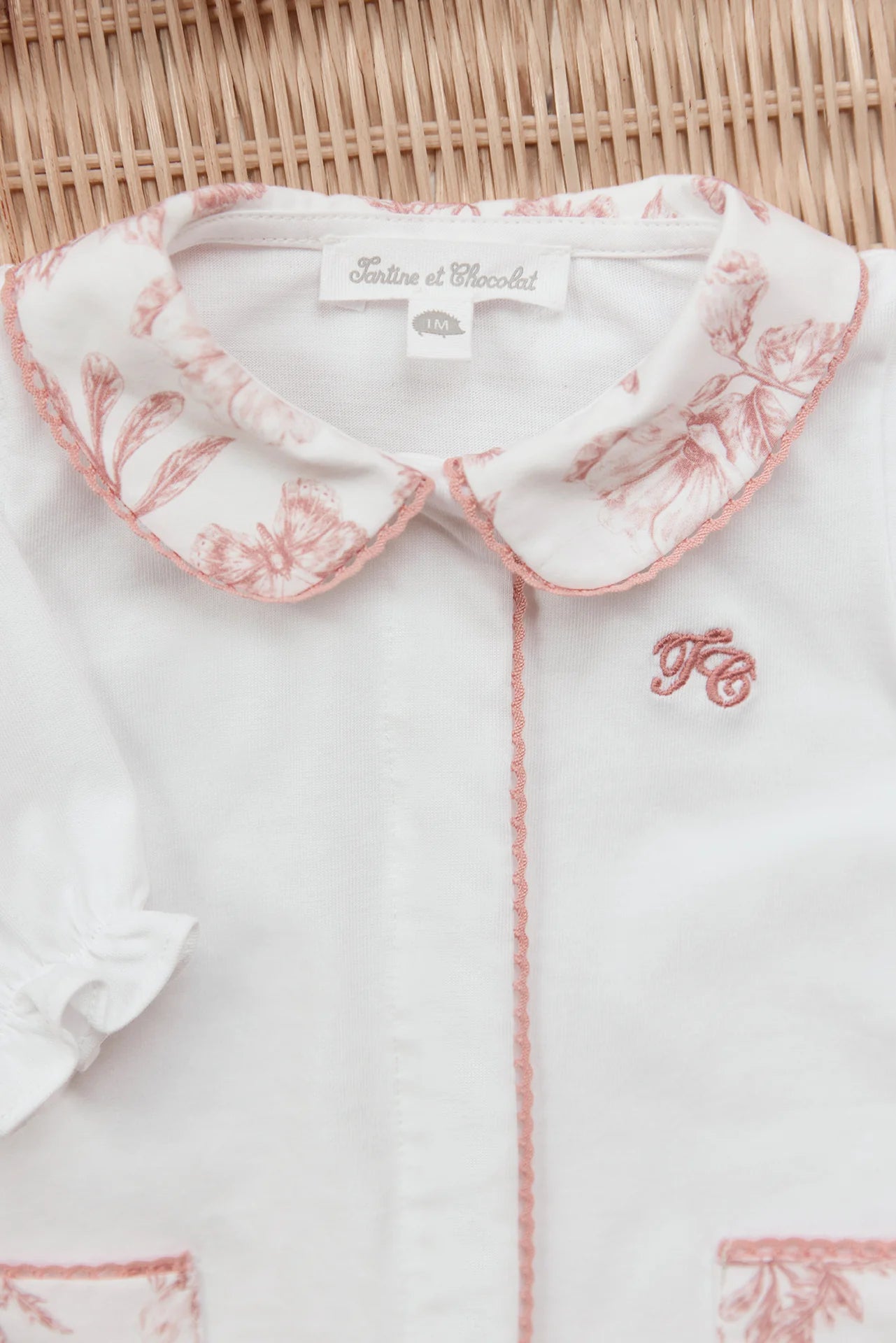 Babygrow - Terracotta Toile De Jouy Print