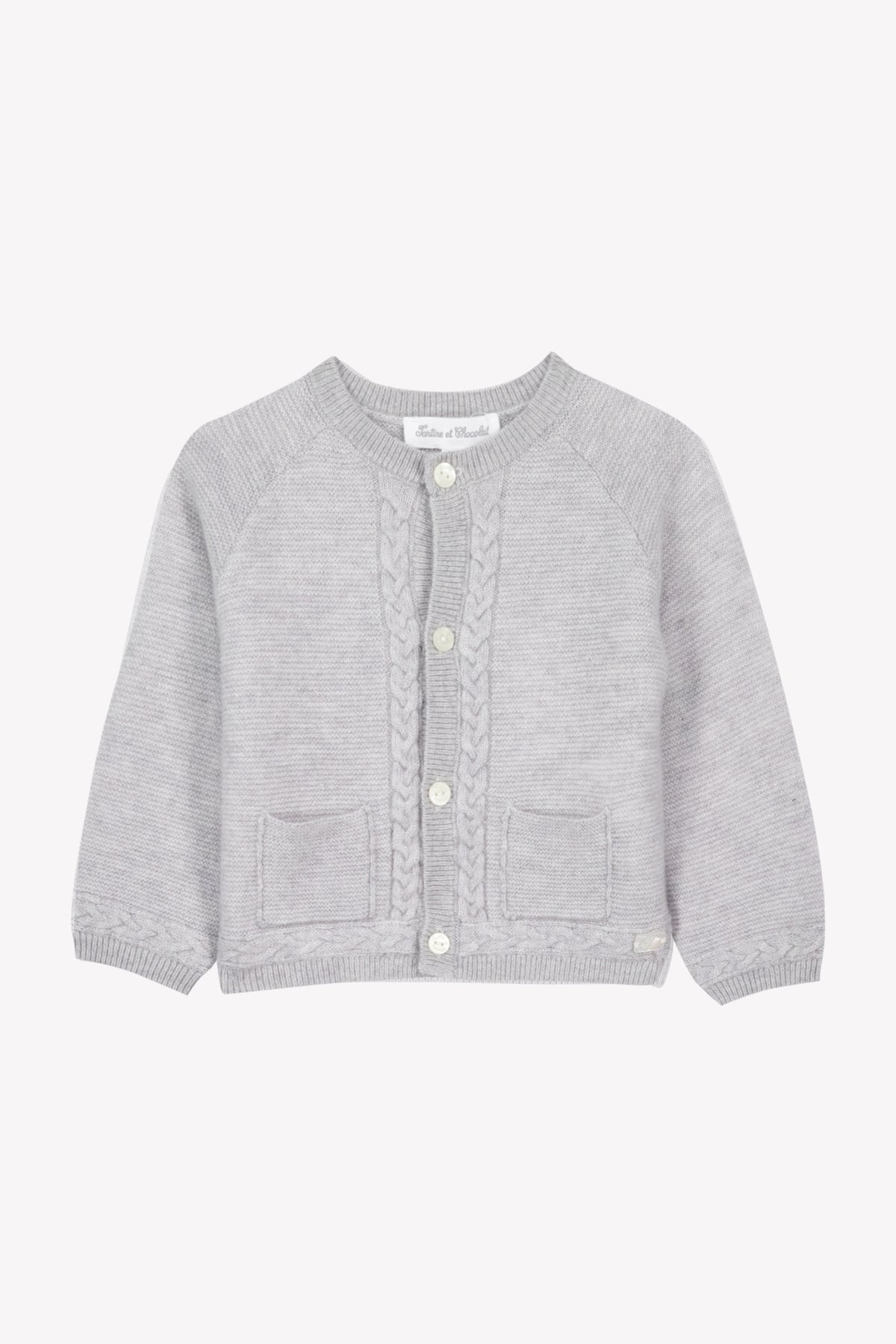 Cardigan - Boy's Layette Light heather gray / 6M