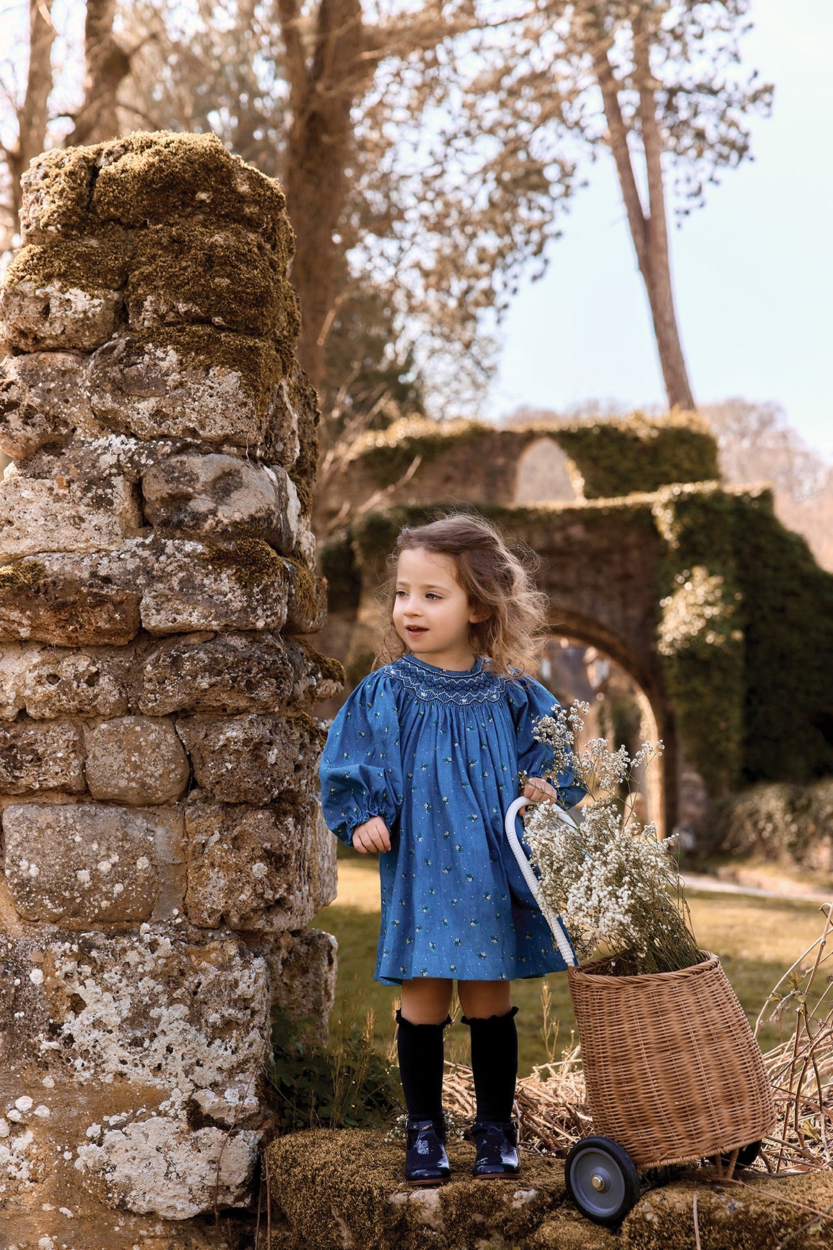 Dress - Cotton Cloud Flower Embroidery - Over The Moon