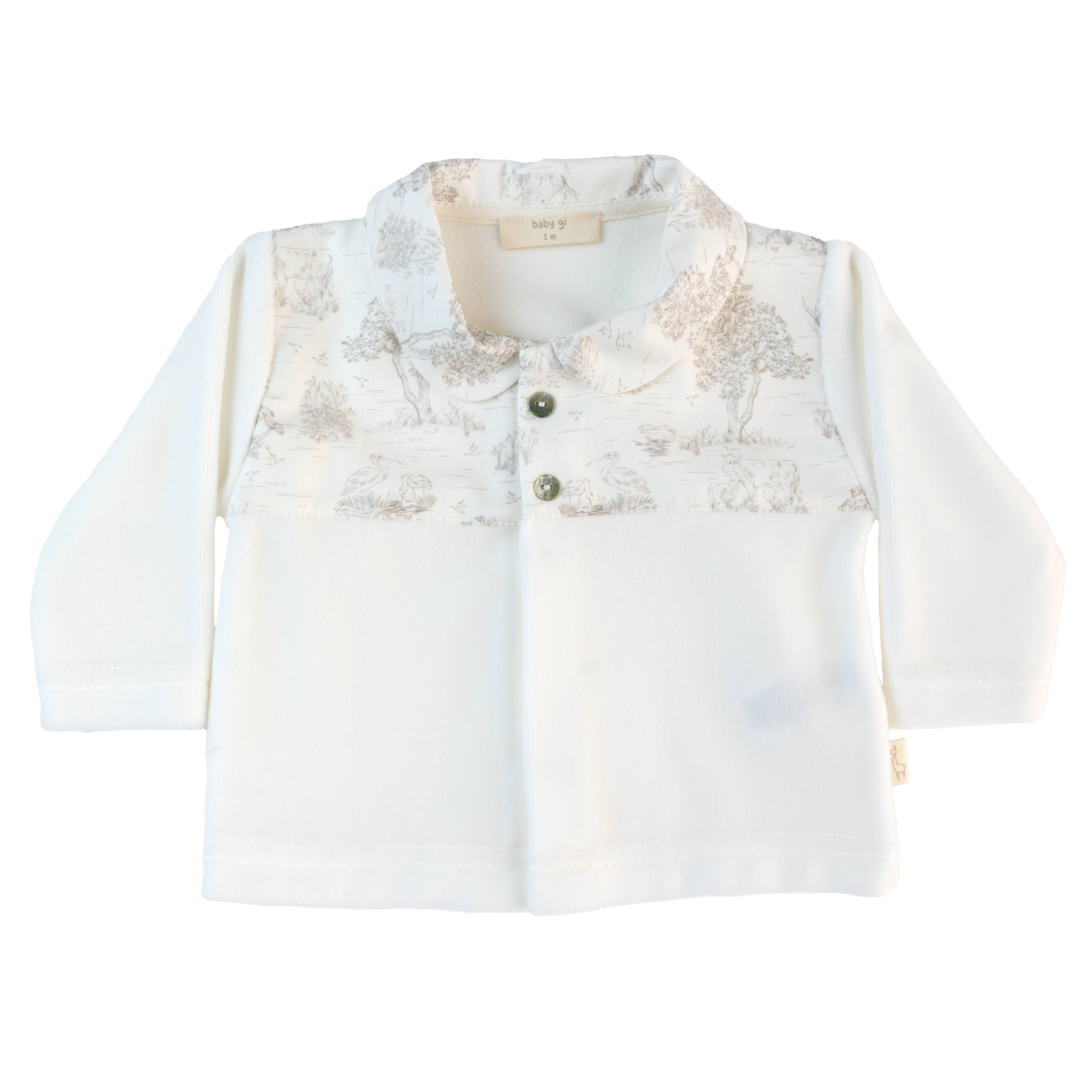 Zweiteiliges Set – Toile de Jouy Velours Grau