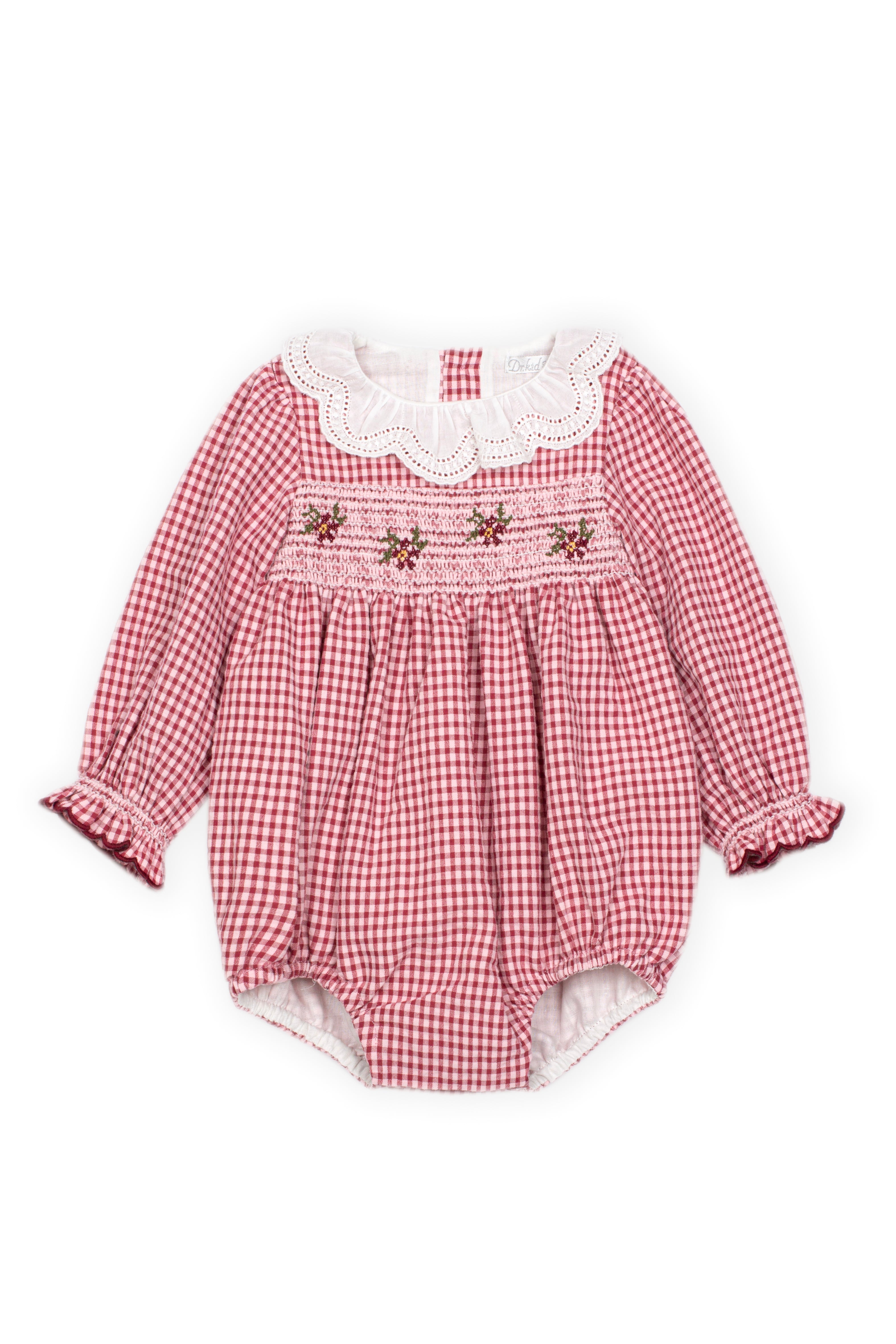 Romper - Red Check Berries