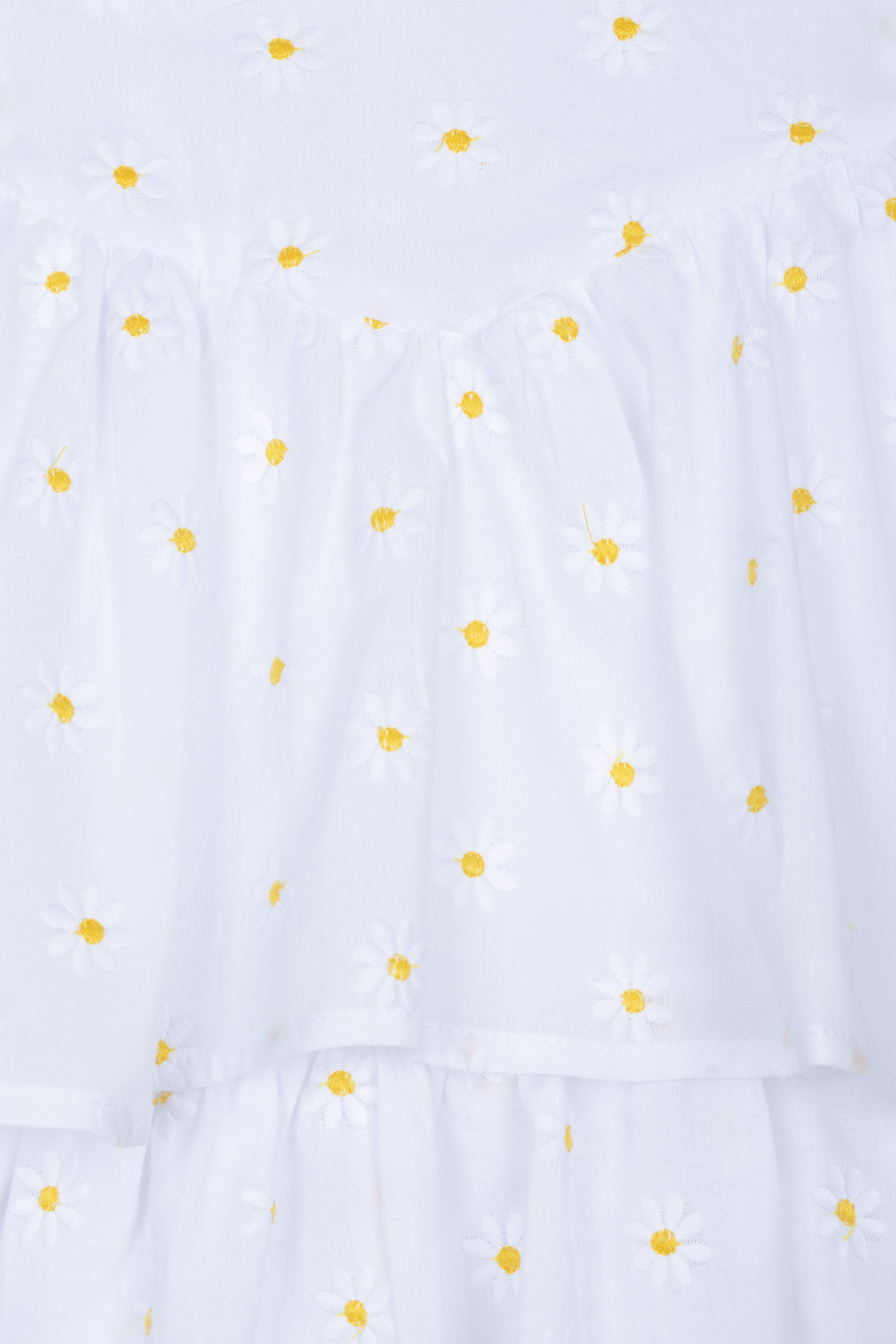 Kleid - Weiße Baumwolle mit Gänseblümchen