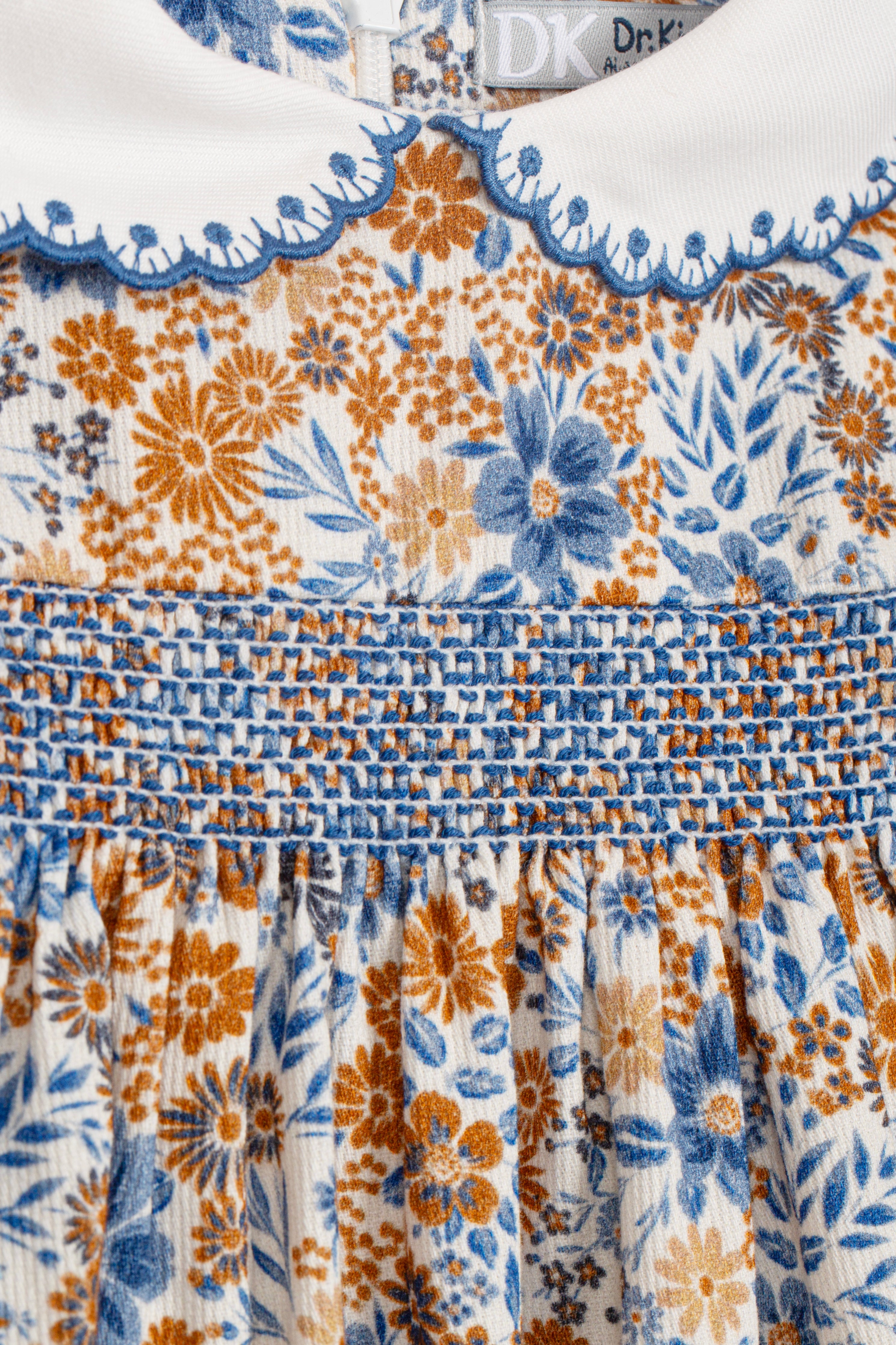 Dress - Yellow & Blue Meadow Smocked