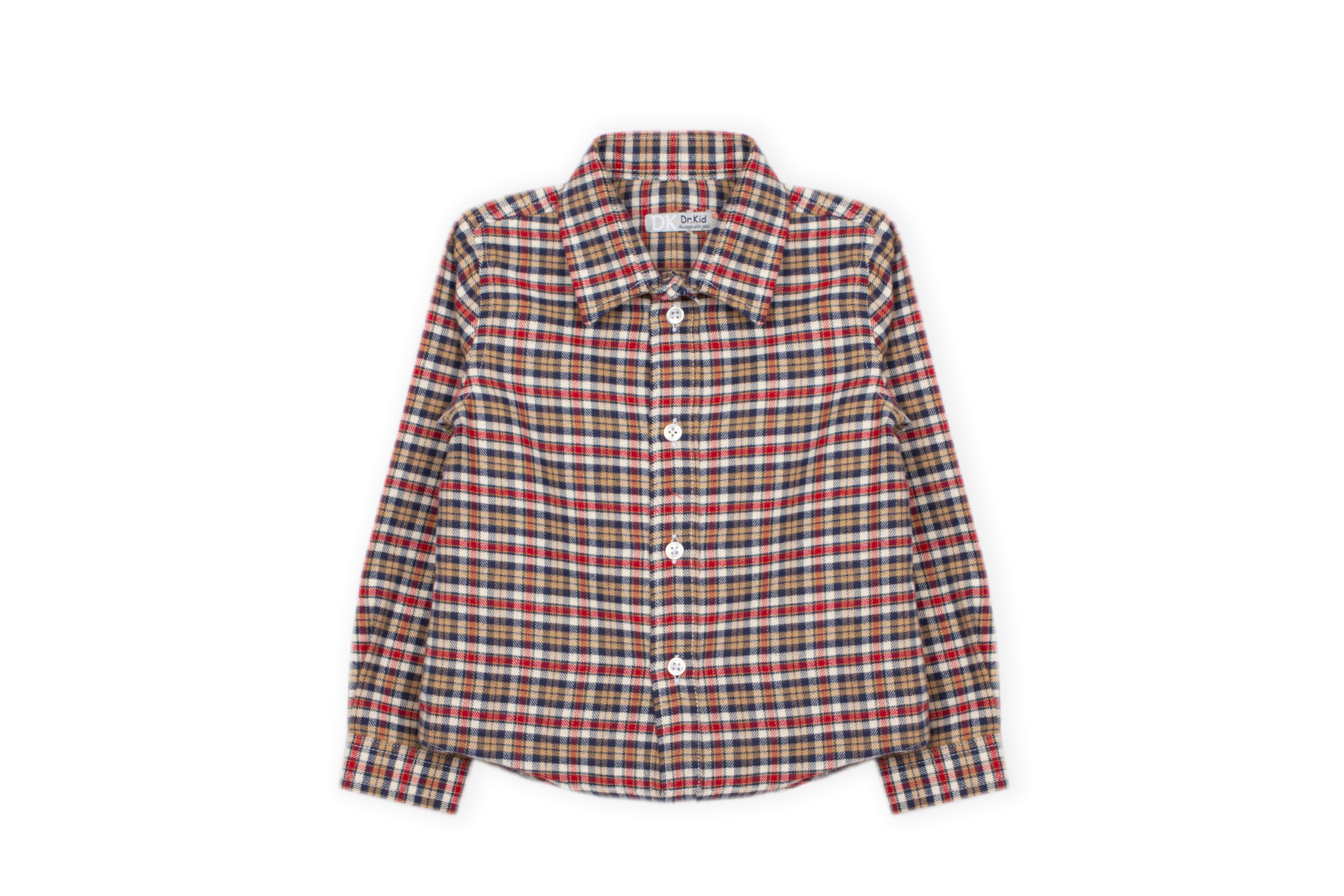 Shirt - Red, Mustard & Navy Check