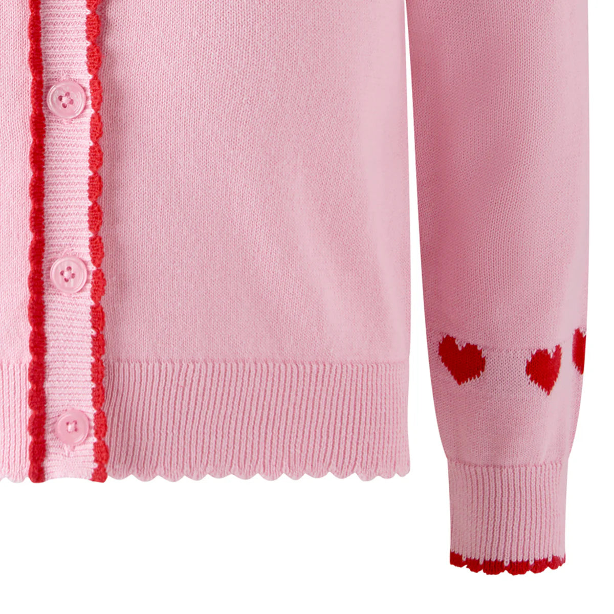 Strickjacke – Herz-Intarsie