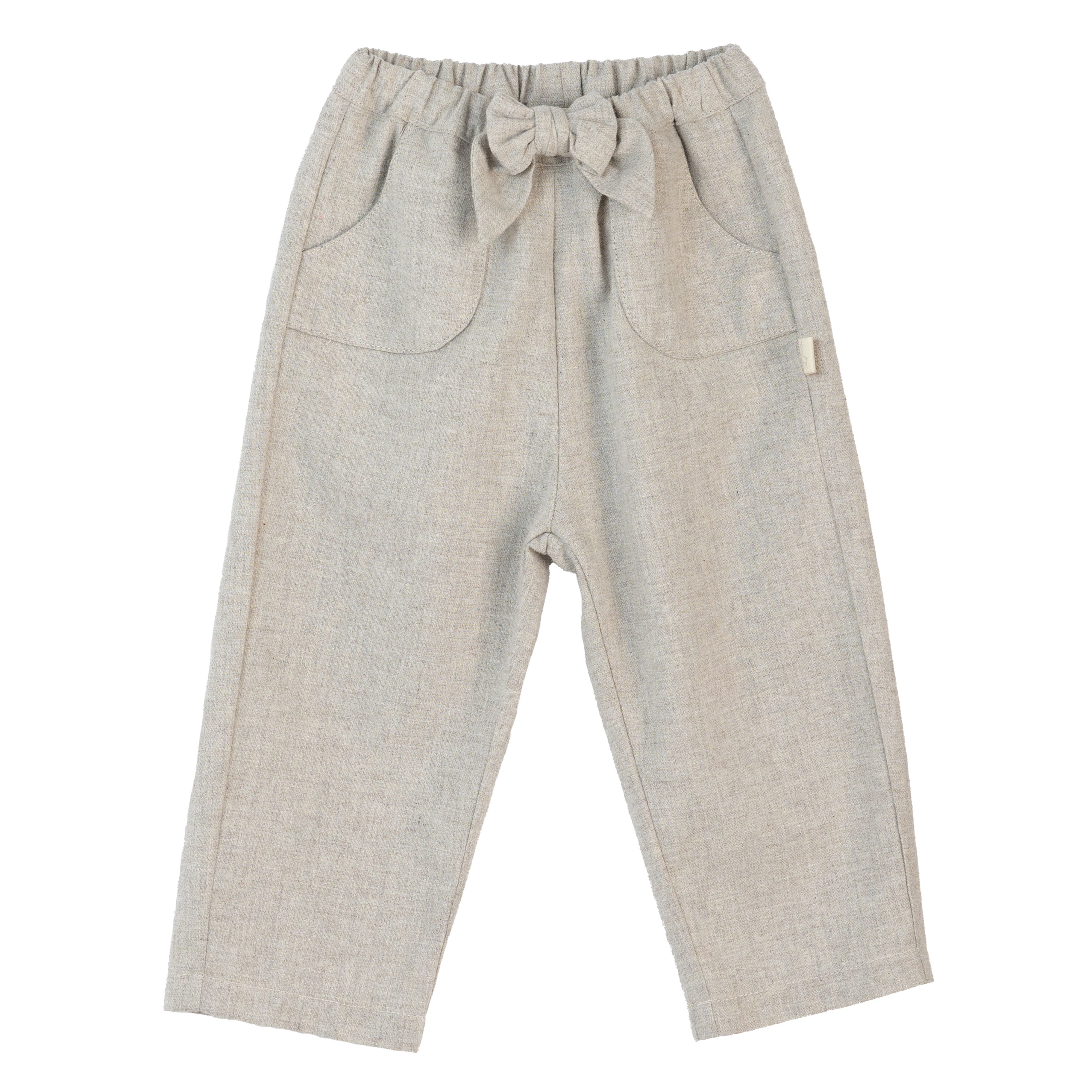 Hose - Grau Flanell mit Schleife