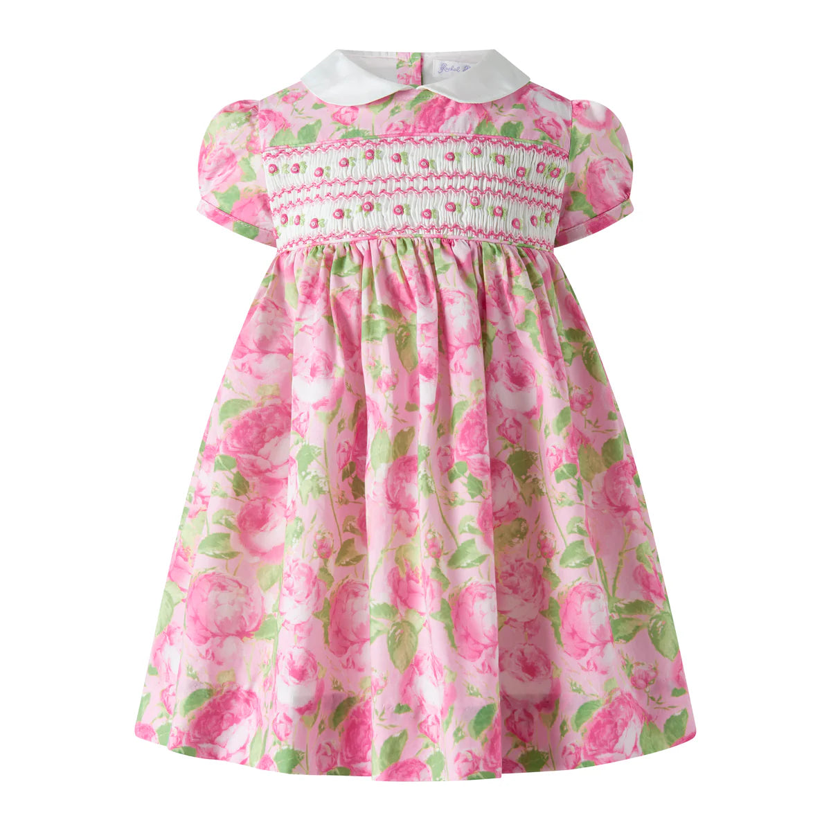 Gesmoktes Kleid – Klassische Rose und Bloomer