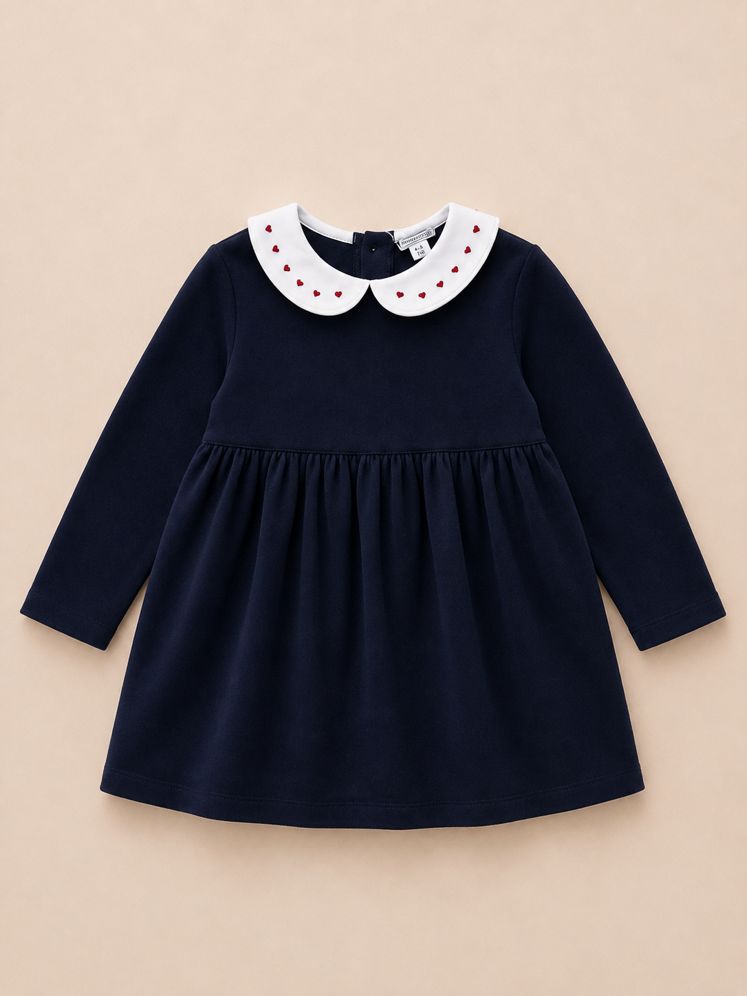 Dress - Aglaia Navy with Hearts - Over The Moon