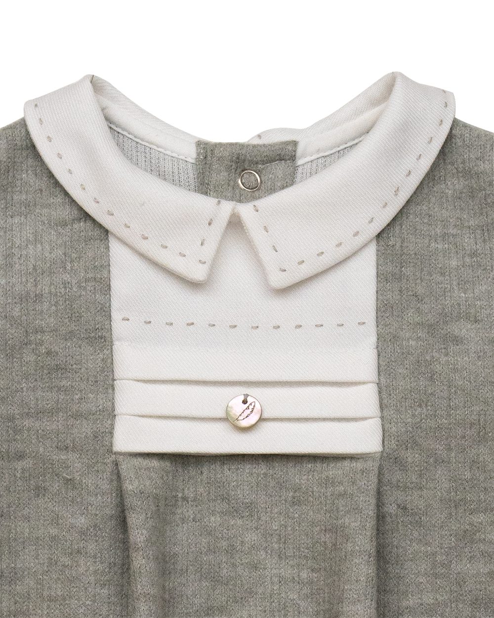 Two Piece Set - Grey with Peter Pan Collar