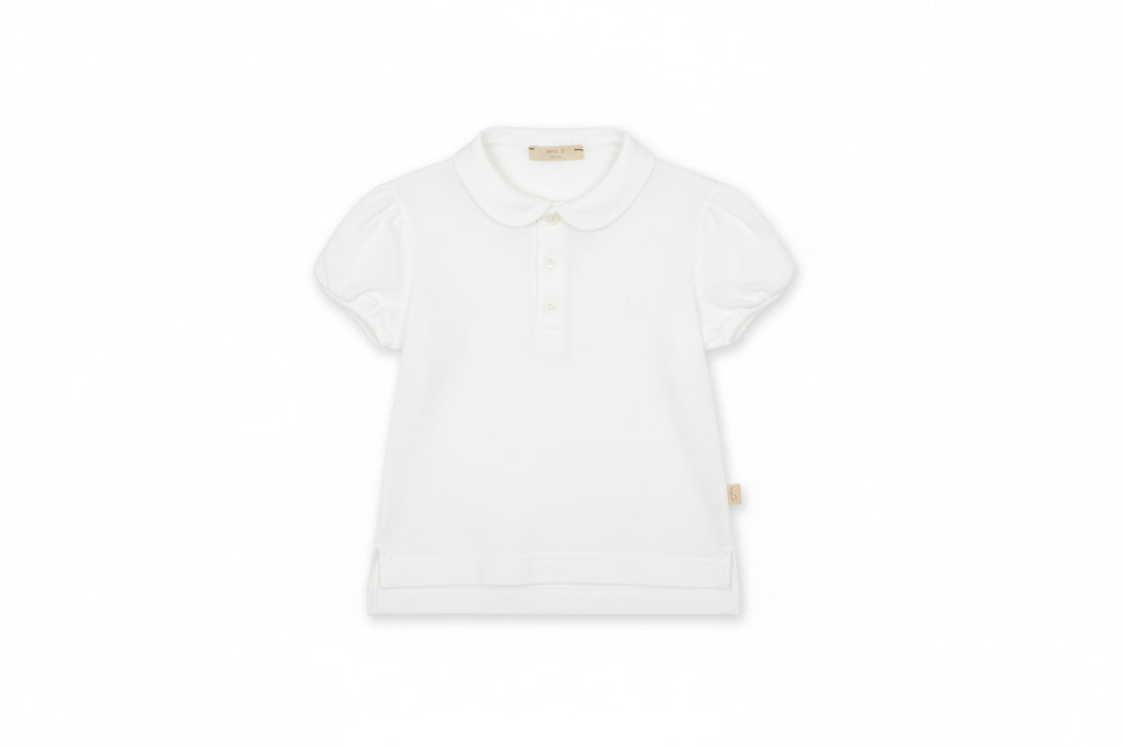 T-Shirt - Pique Interlock Polo Puff Sleeve