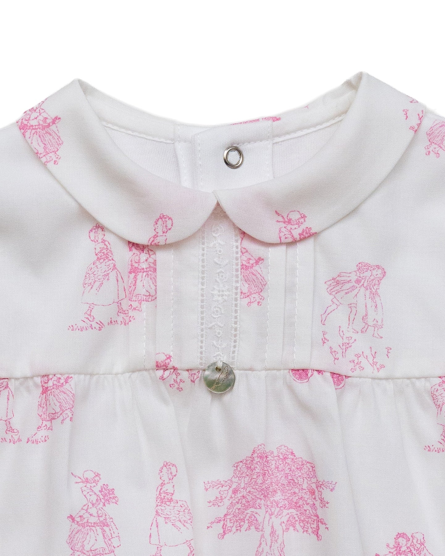 Strampler - Rosa Toile de Juoy Lätzchen