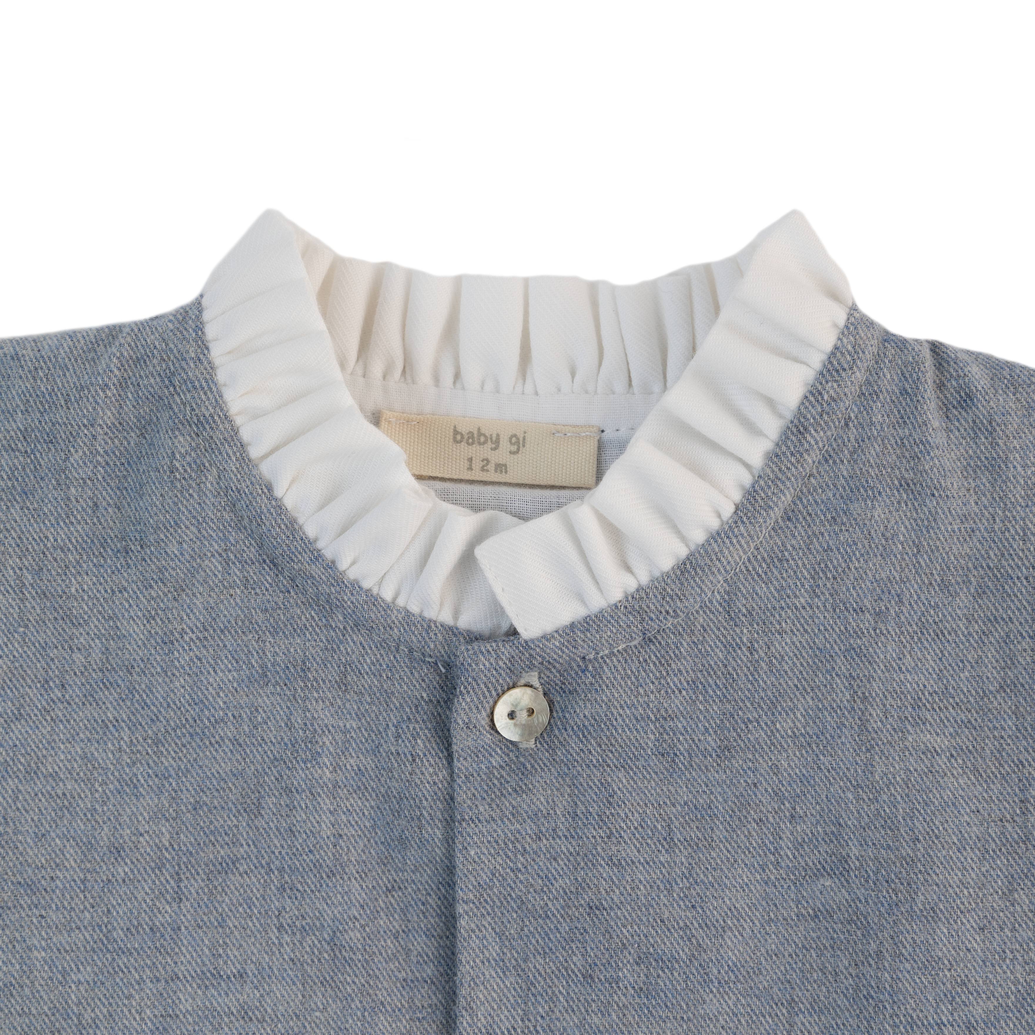 Kleid – Denim-Look mit Rüschenkragen
