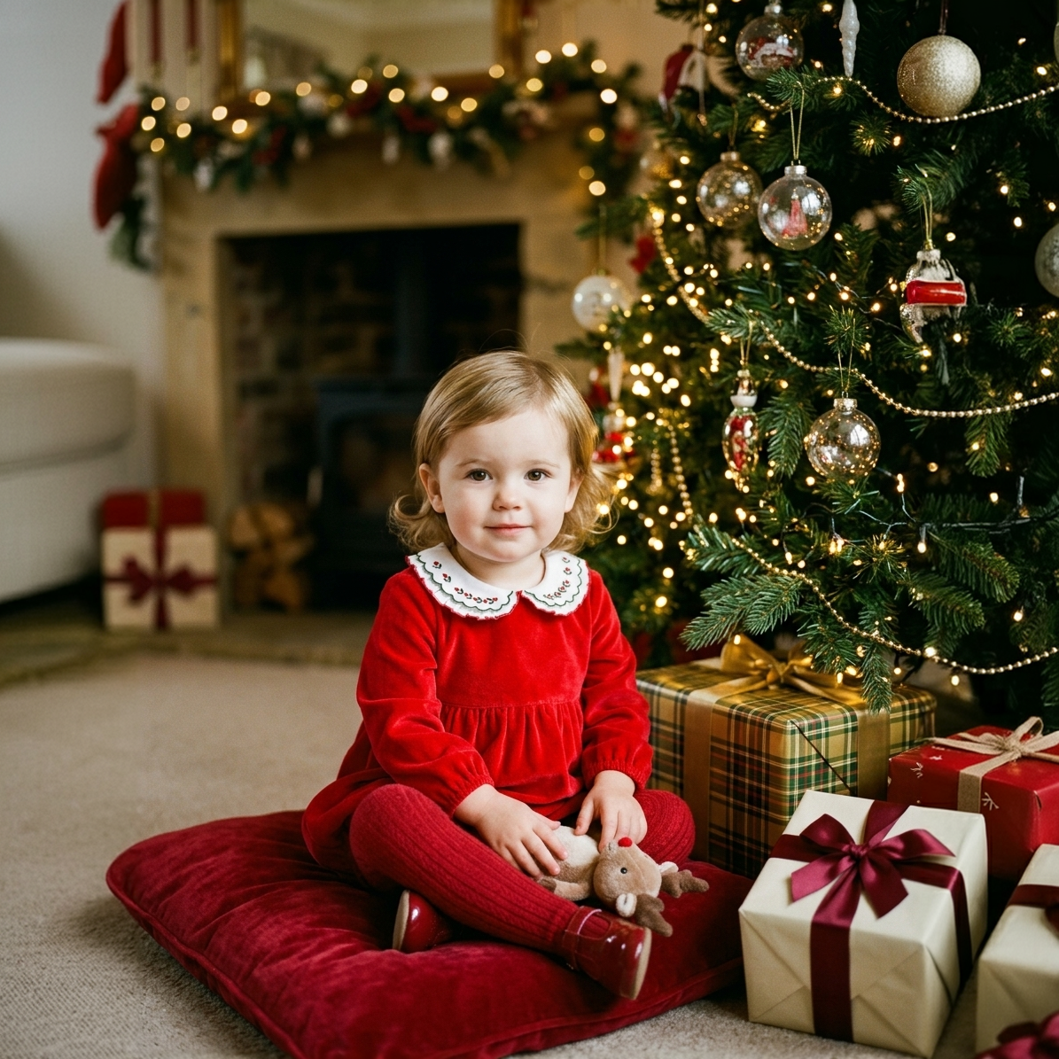 Romper - Red Velvet Christmas Berries