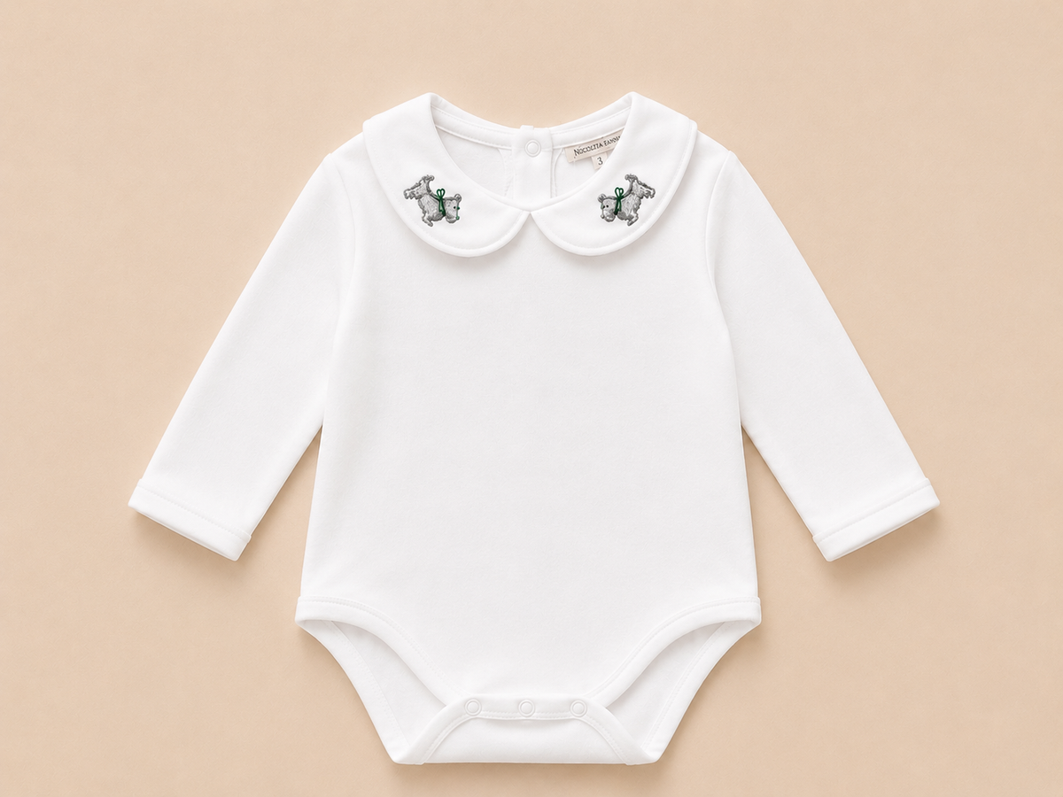 Bodysuit - Scottie Dog with Green Collar - Over The Moon