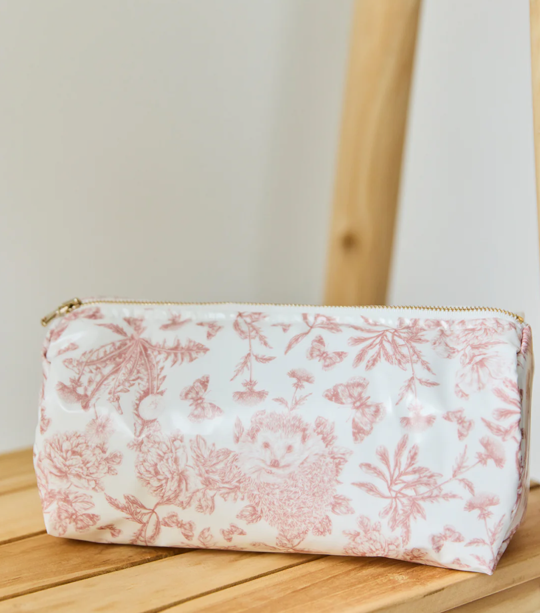 Toiletry bag coated canvas Rose