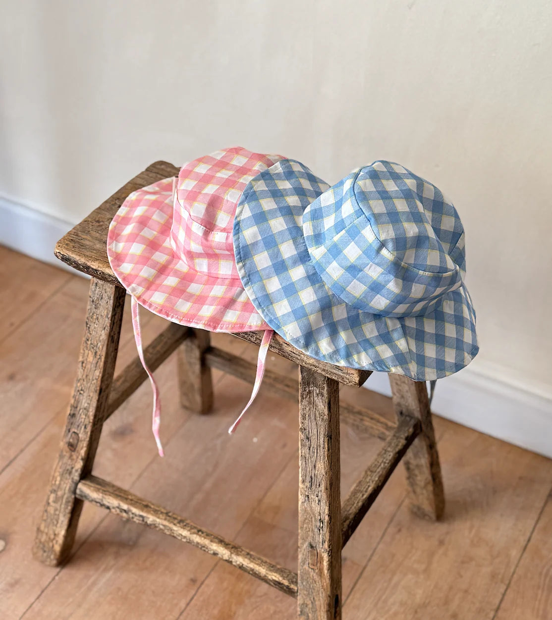 Swim Hat - Soft Blue Gingham
