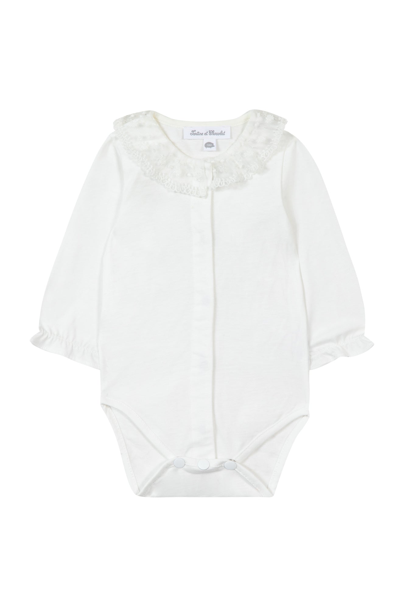 Bodysuit - Mother-of-pearl Tulle Embroidered - Tartine et Chocolat