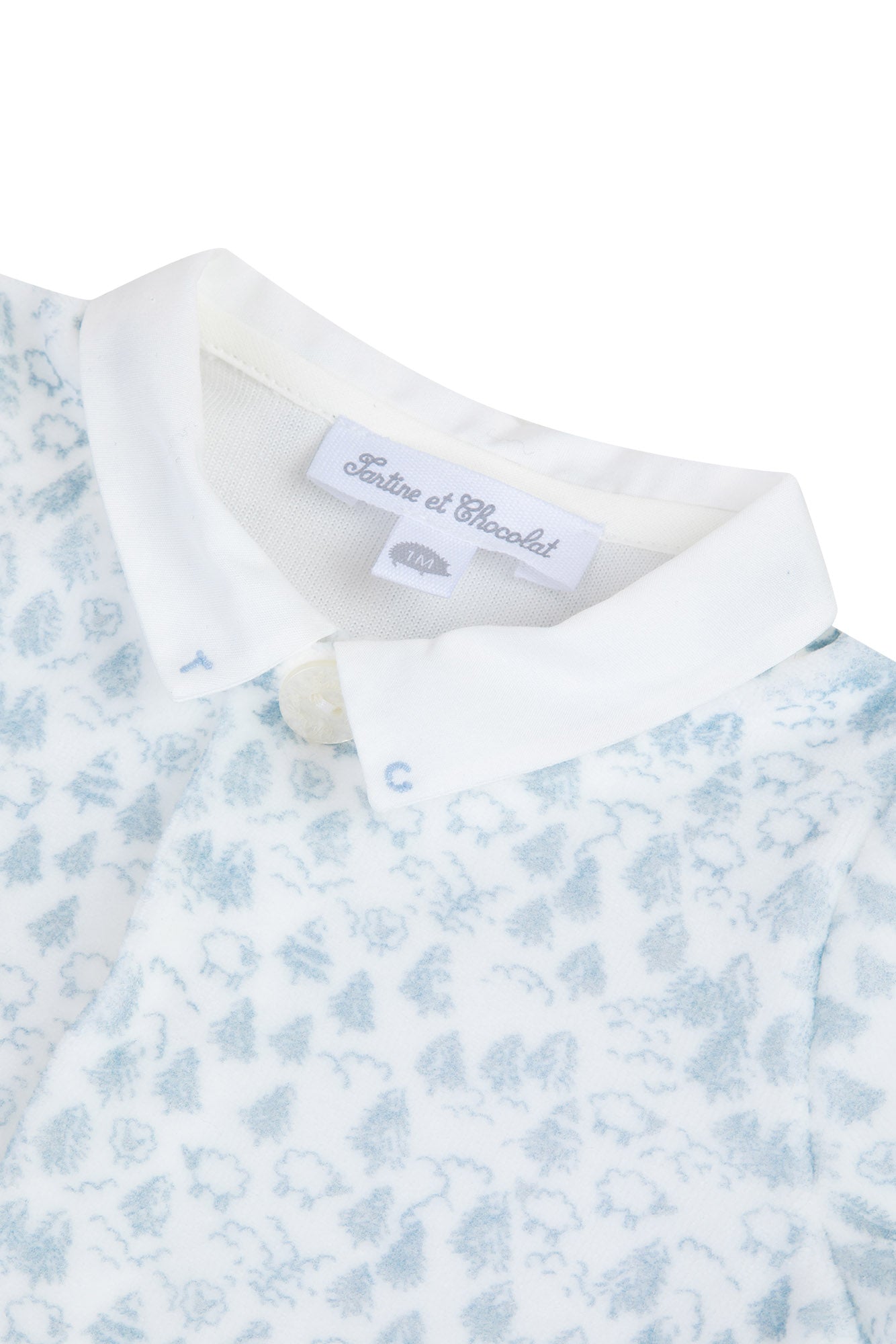 Pyjamas - Print nature Pointed collar Pearl / 1M