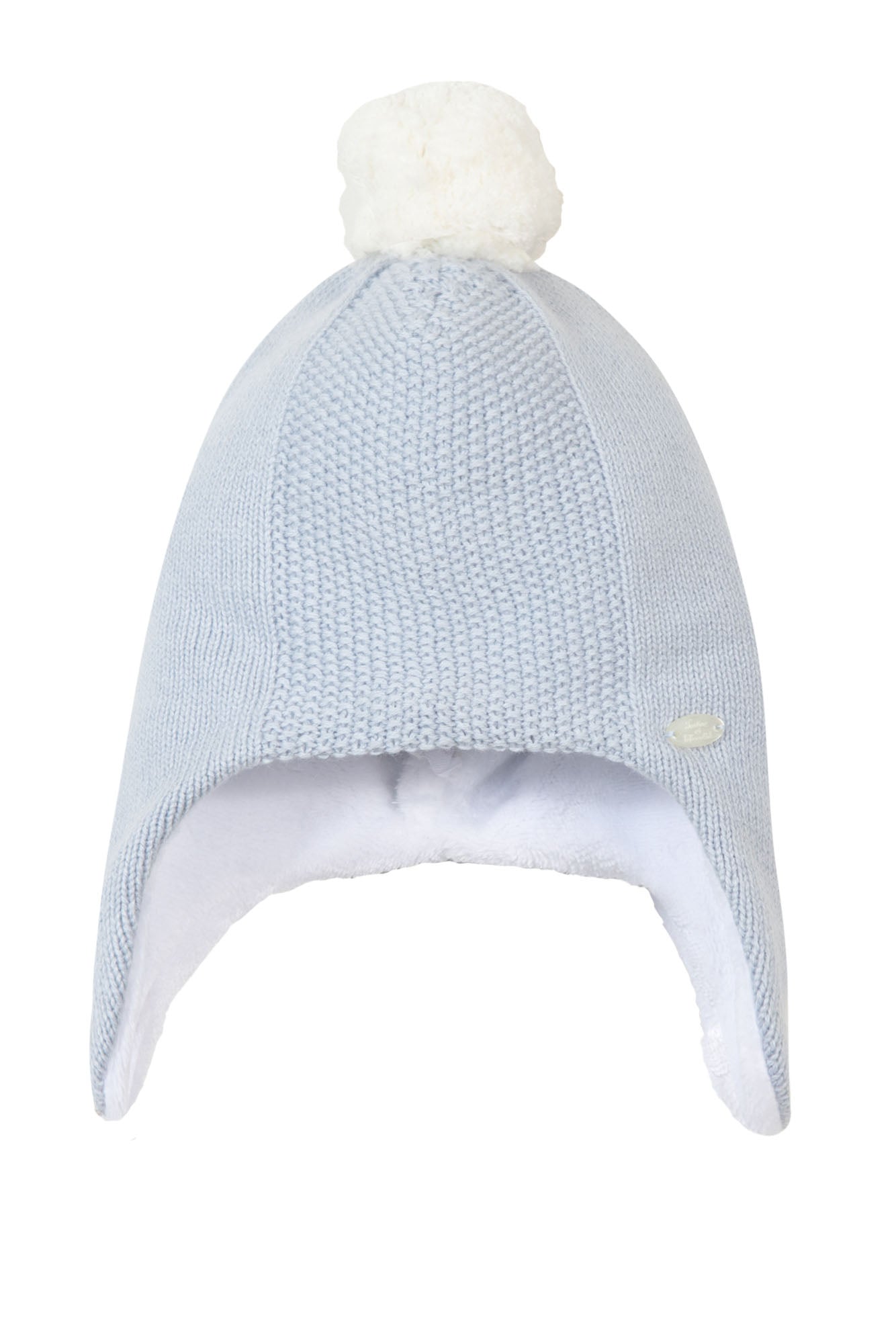 Hat - Pale Blue Knit with PomPom Grey Blue / T2