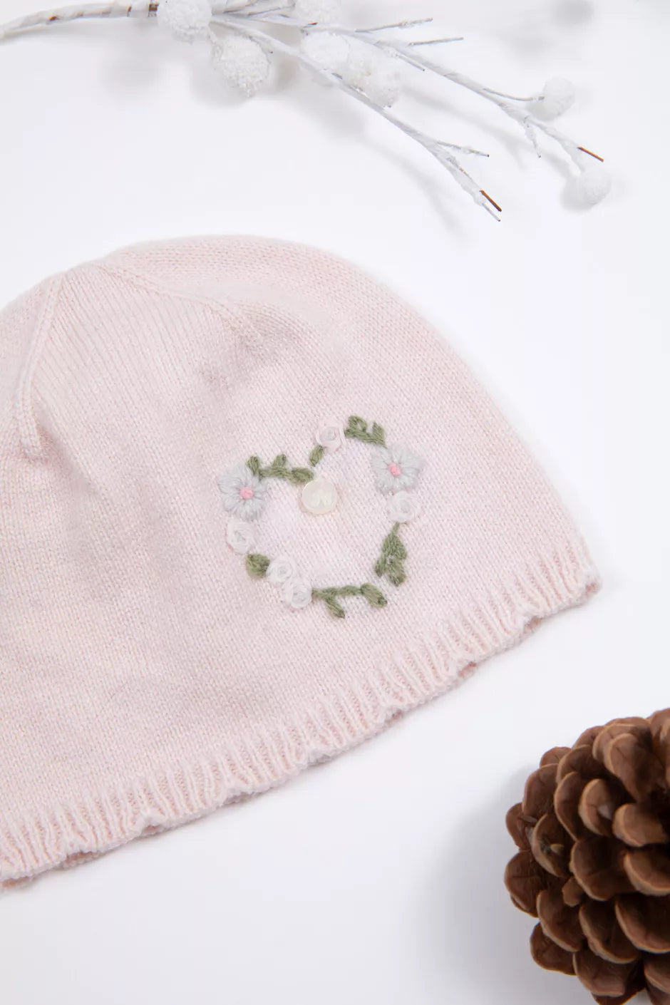 Hat - Pink Heart Knit - Tartine et Chocolat