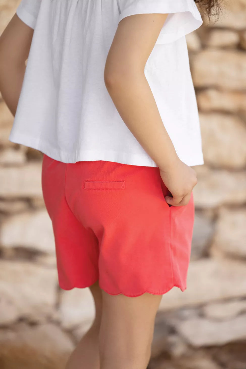 Shorts - Red Scalloped Edge