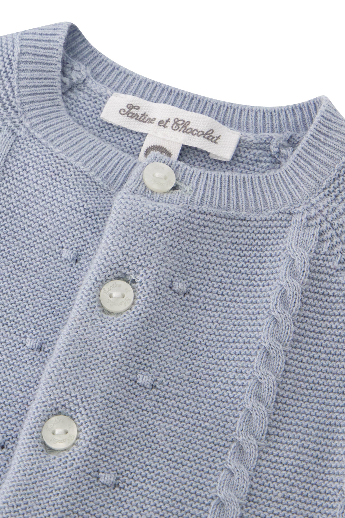 Cardigan - Blue Greyeffect Cable Blue Gray / 3M