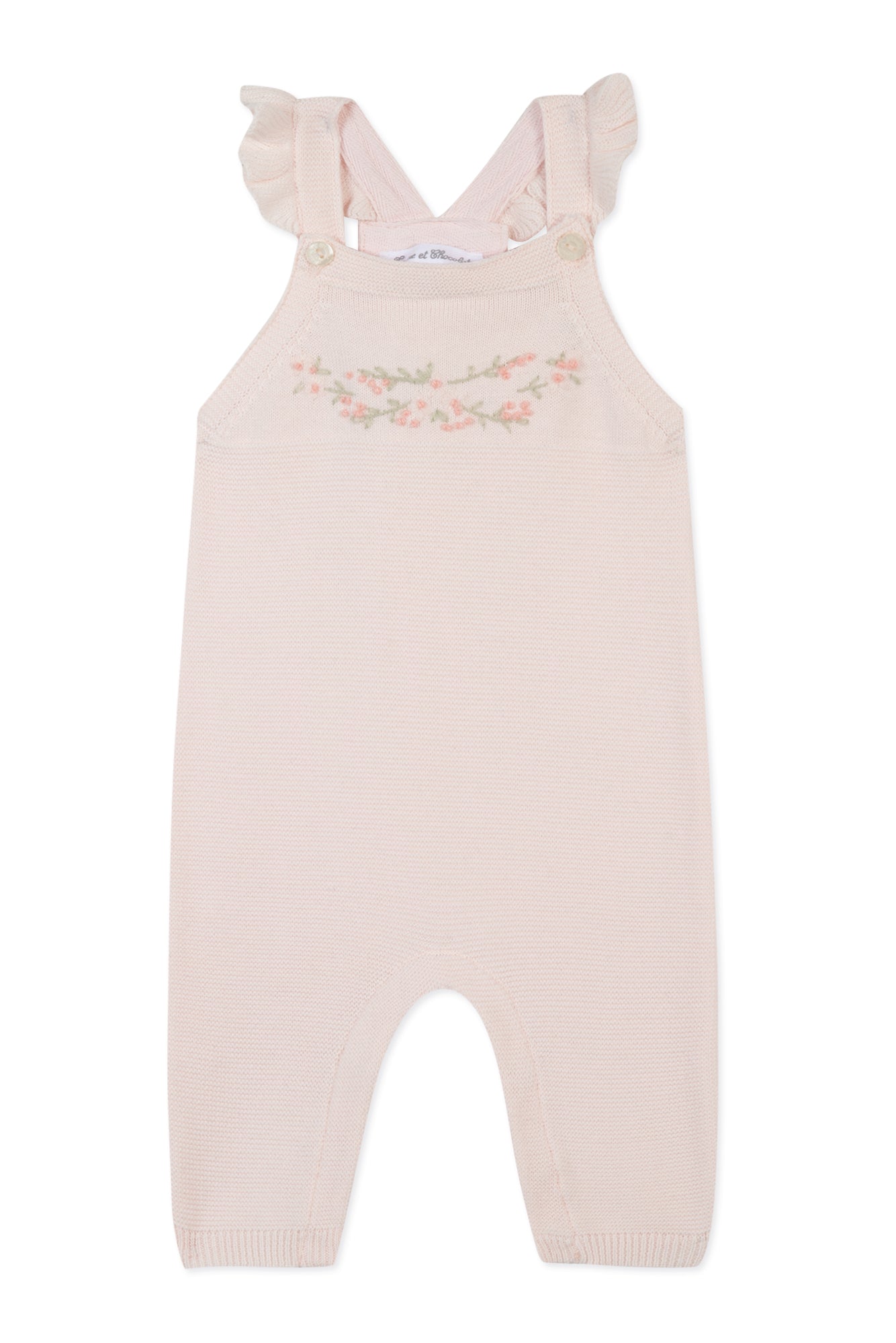 dungaree long - Pale pink Embrodery Pale Pink / 3M