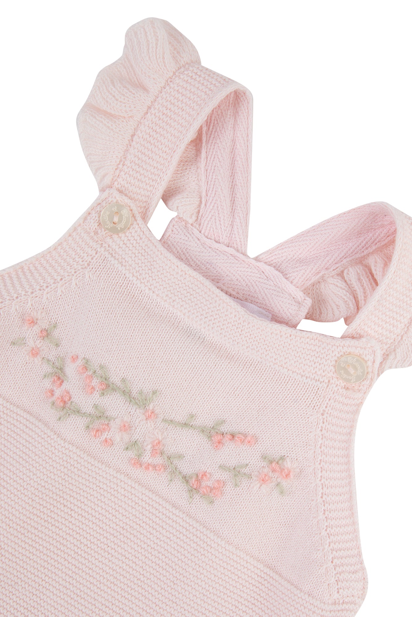 dungaree long - Pale pink Embrodery Pale Pink / 3M