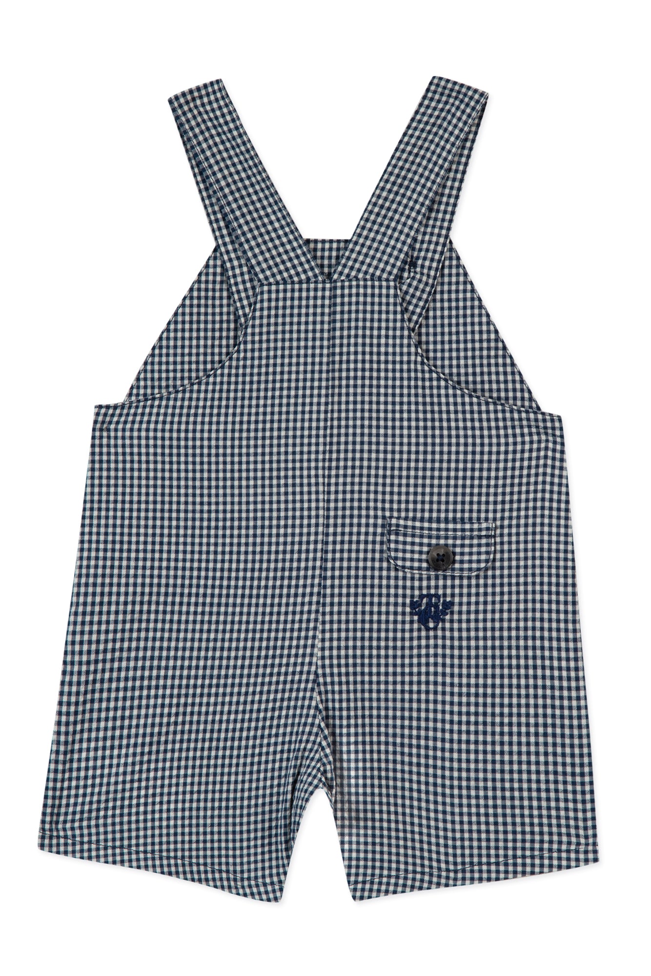 dungaree short - Navy Two-tone gingham Navy / 3M