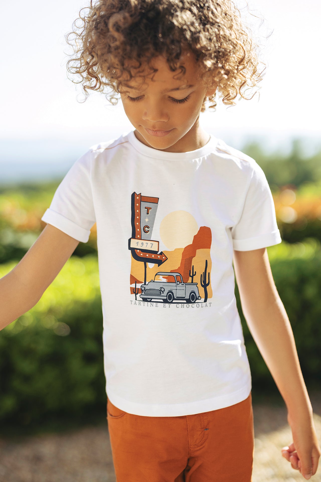 T-shirt - Brown Illustration desert Wildcat / 5Y