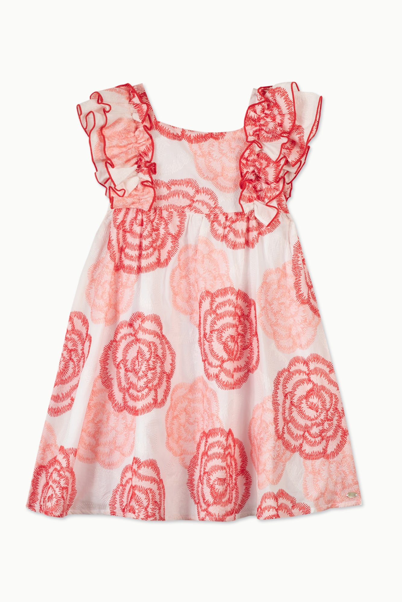 Dress - Pale pink flowery Ruffles Dragee / 5Y
