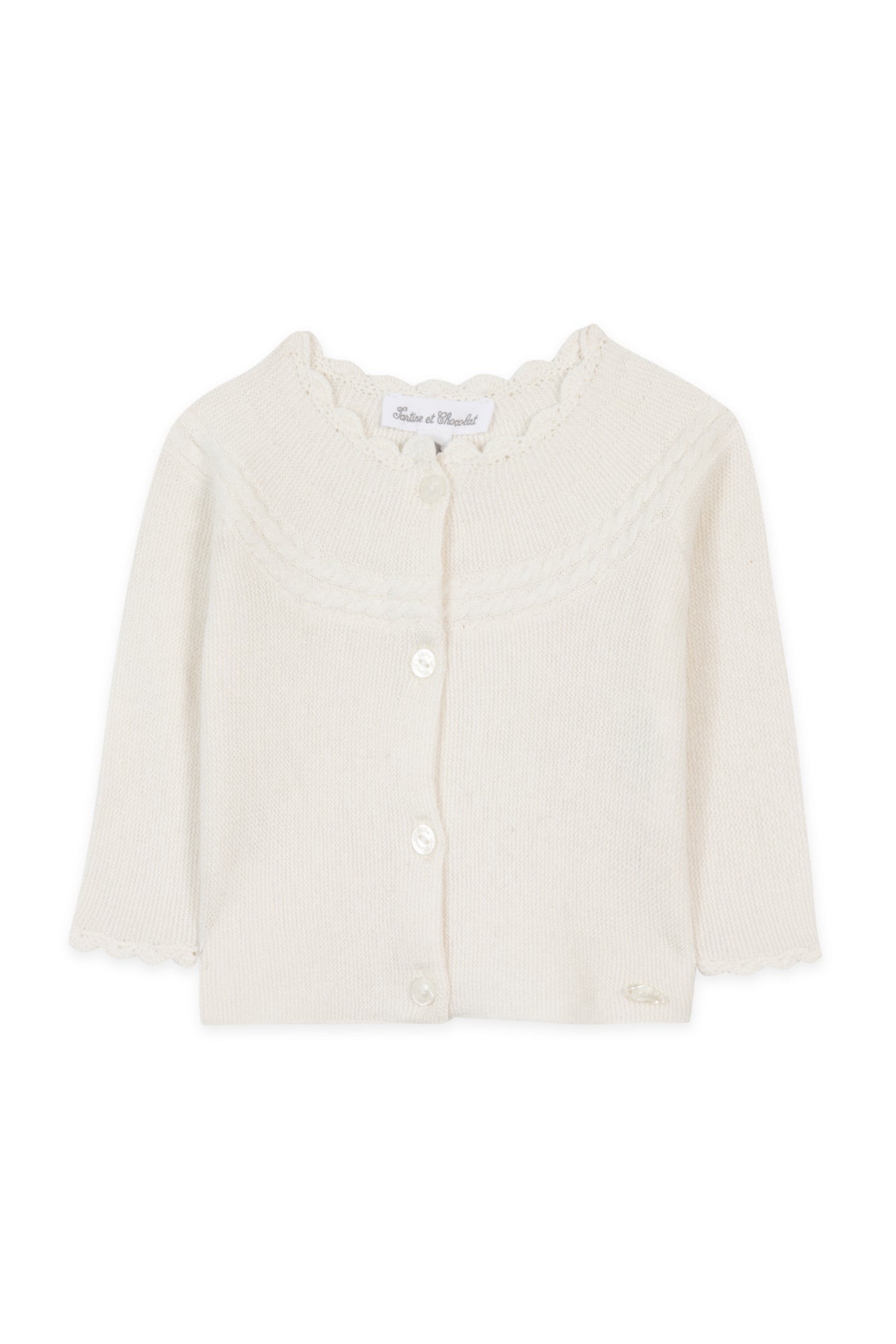 Cardigan - Ecru Scallop Ivory / 1M