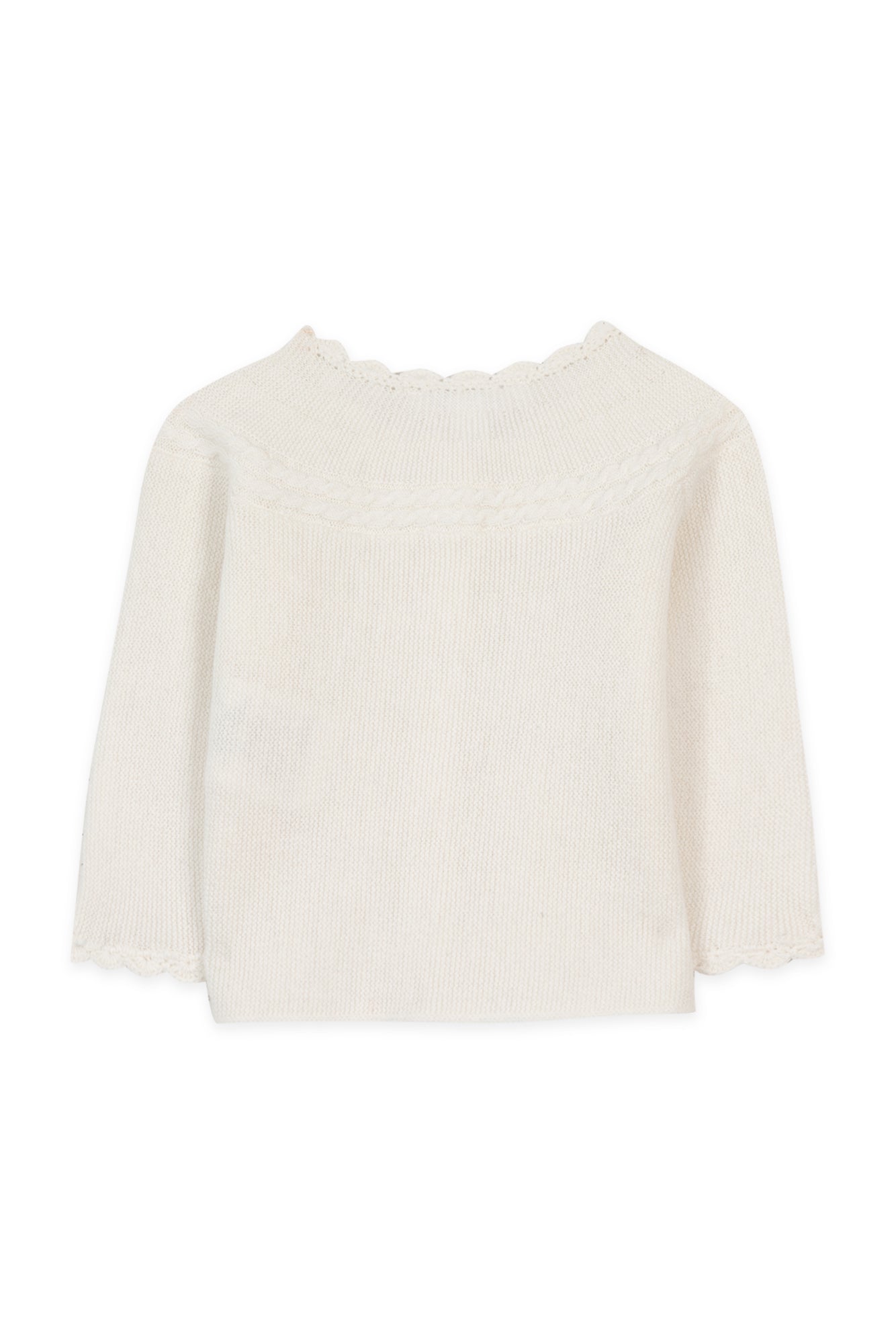 Cardigan - Ecru Scallop Ivory / 1M