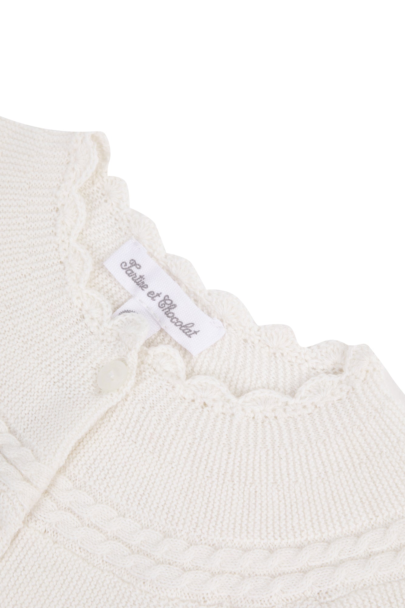 Cardigan - Ecru Scallop Ivory / 1M