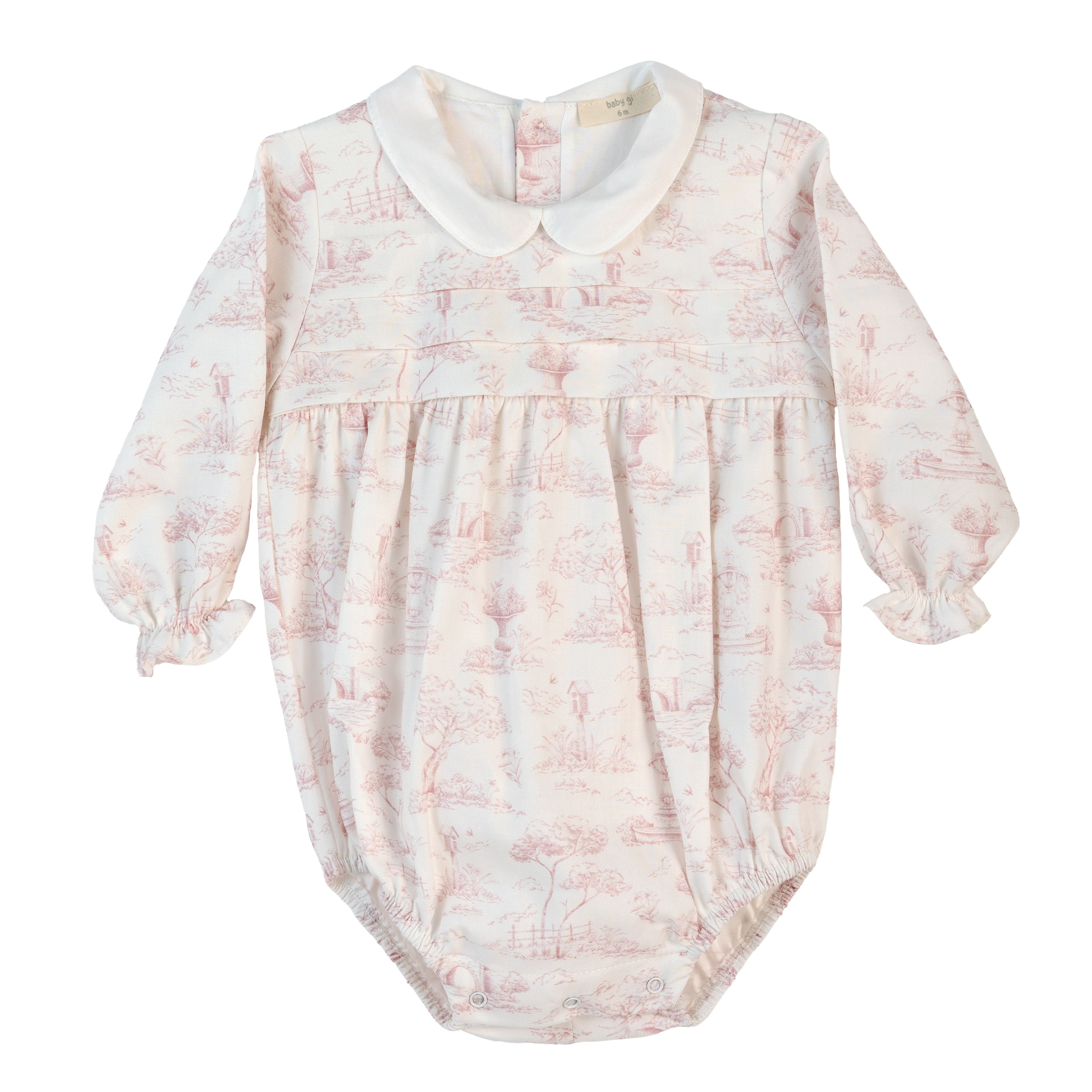 Strampler - Rosa Toile de Jouy