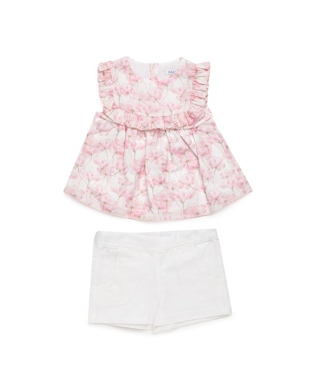 Kurzes Set - Rosa Blumenmuster