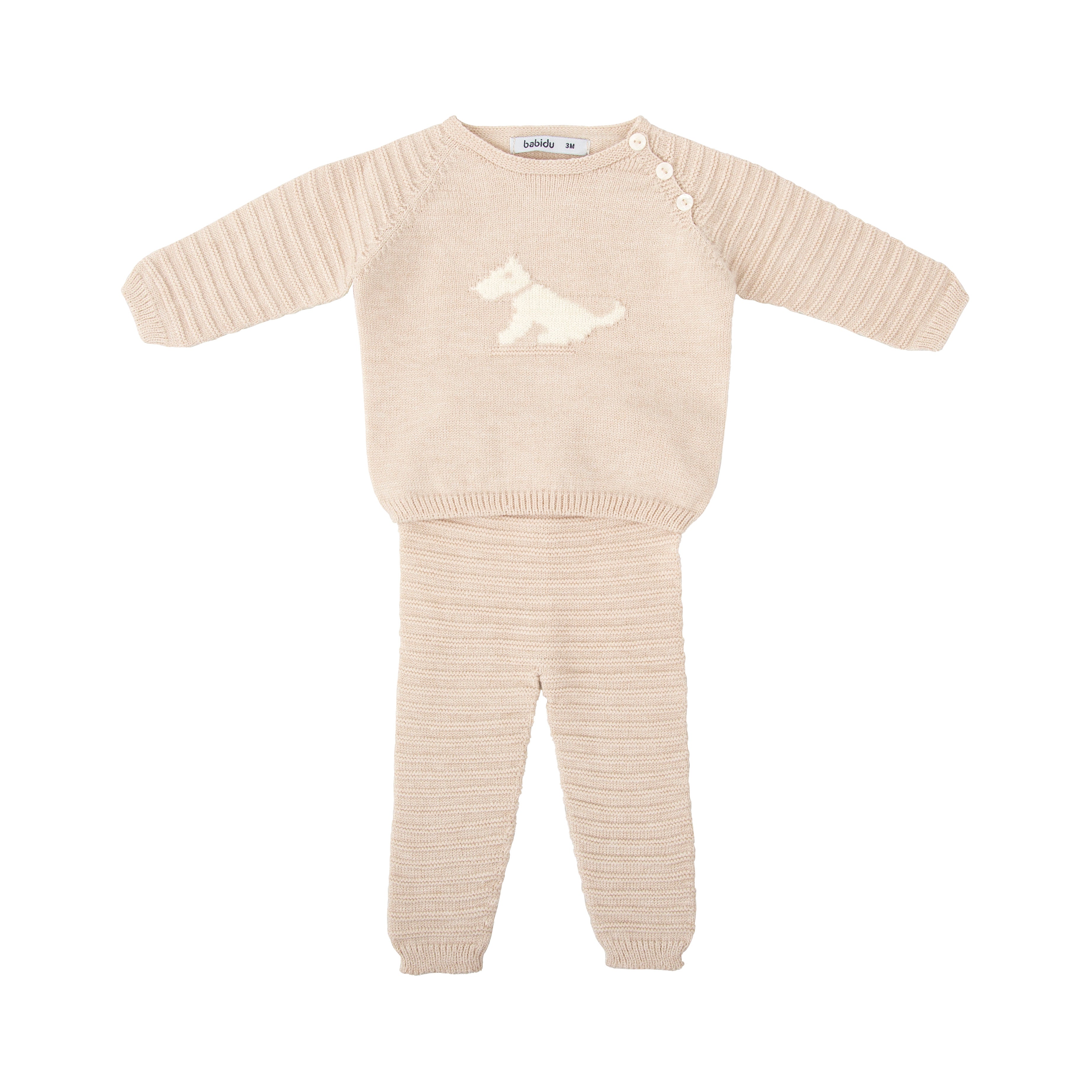 Two Piece Set - Knit Bora Scottie