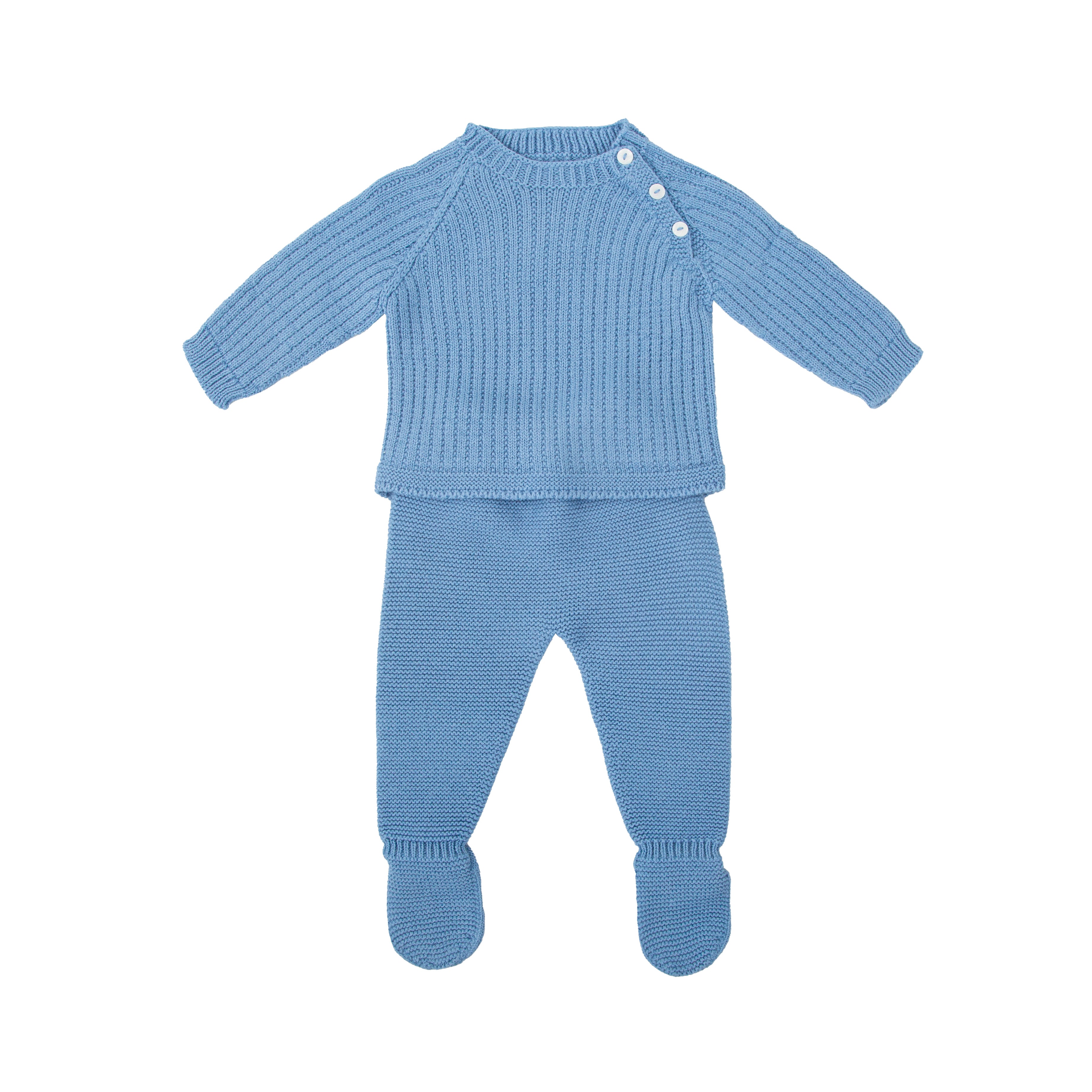 Two Piece Set - Knit Bora Blue