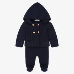 Two Piece Set - Cable Knit Navy Suit