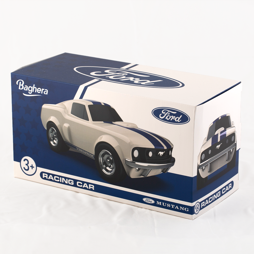 Kleines Spielzeugauto Ford Mustang Elfenbeinweiß