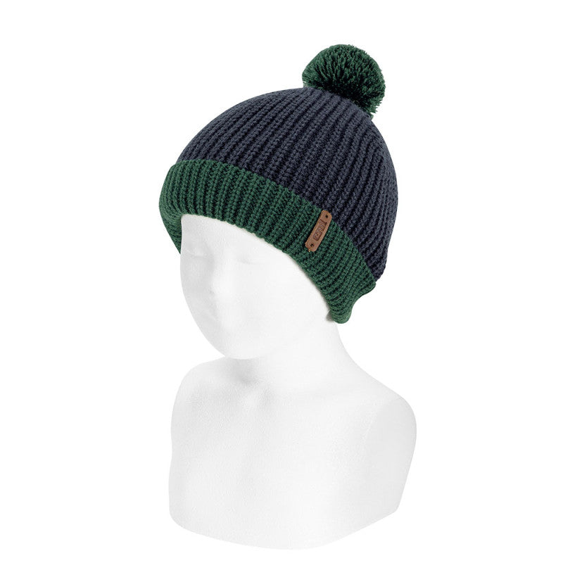 Biocolour Knit Hat with PomPom - Over The Moon