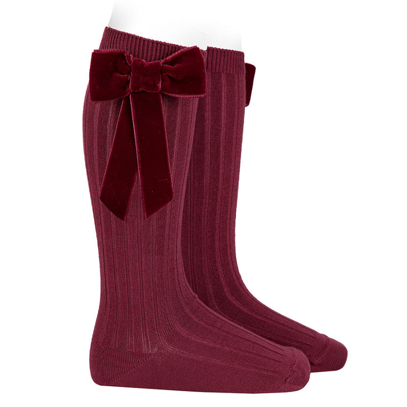 Knee Socks - Coquette Velvet Bow