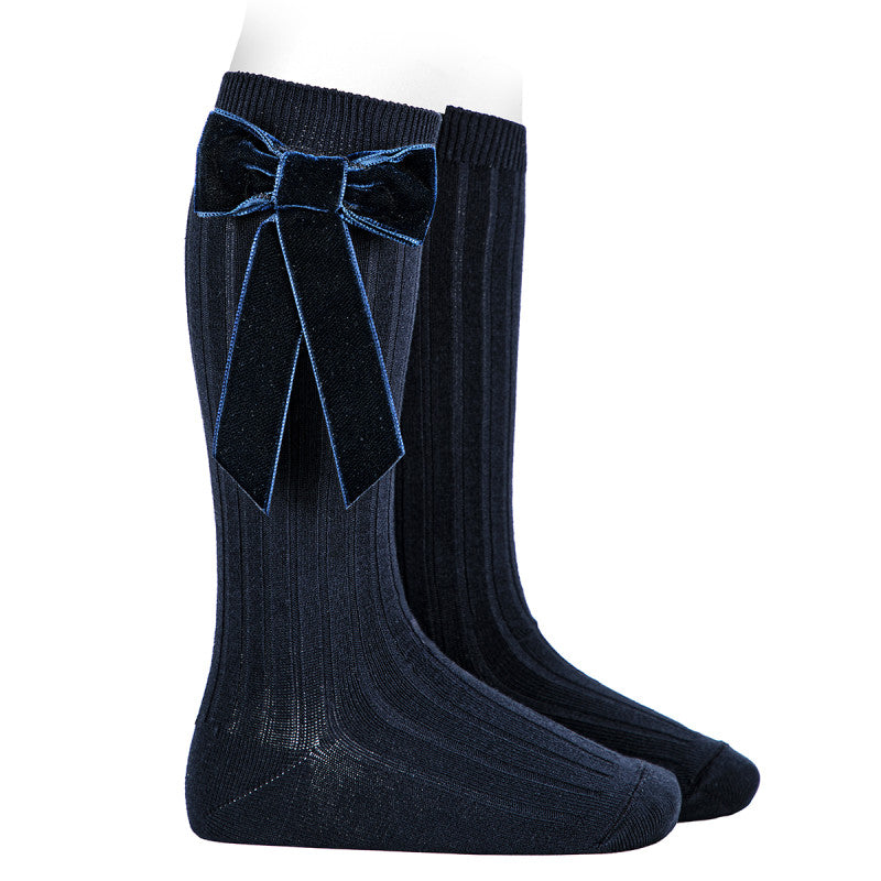 Knee Socks - Coquette Velvet Bow