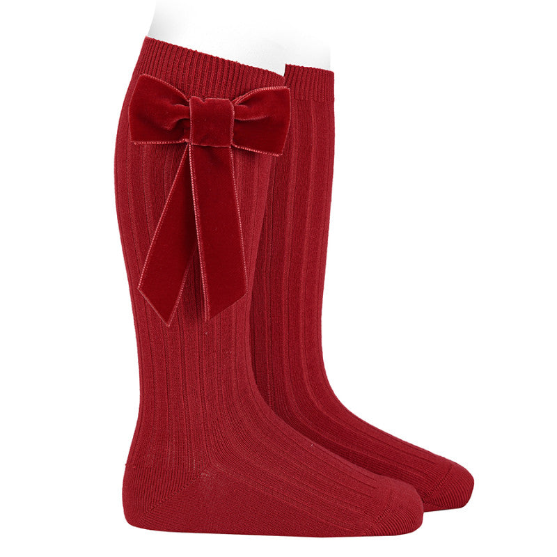 Knee Socks - Coquette Velvet Bow